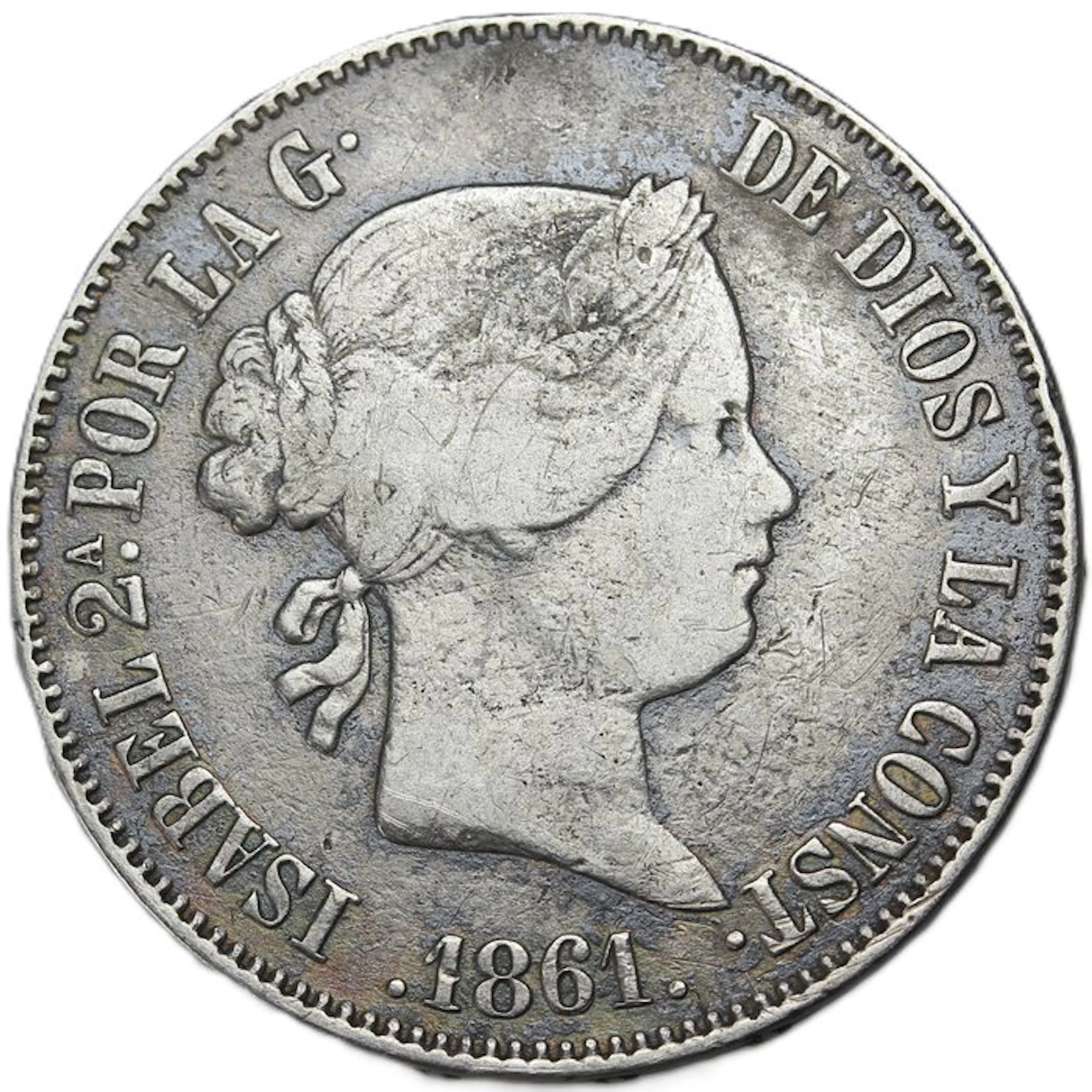 Spain. Isabel II. 10 Reales 1861 Madrid (No reserve price)
