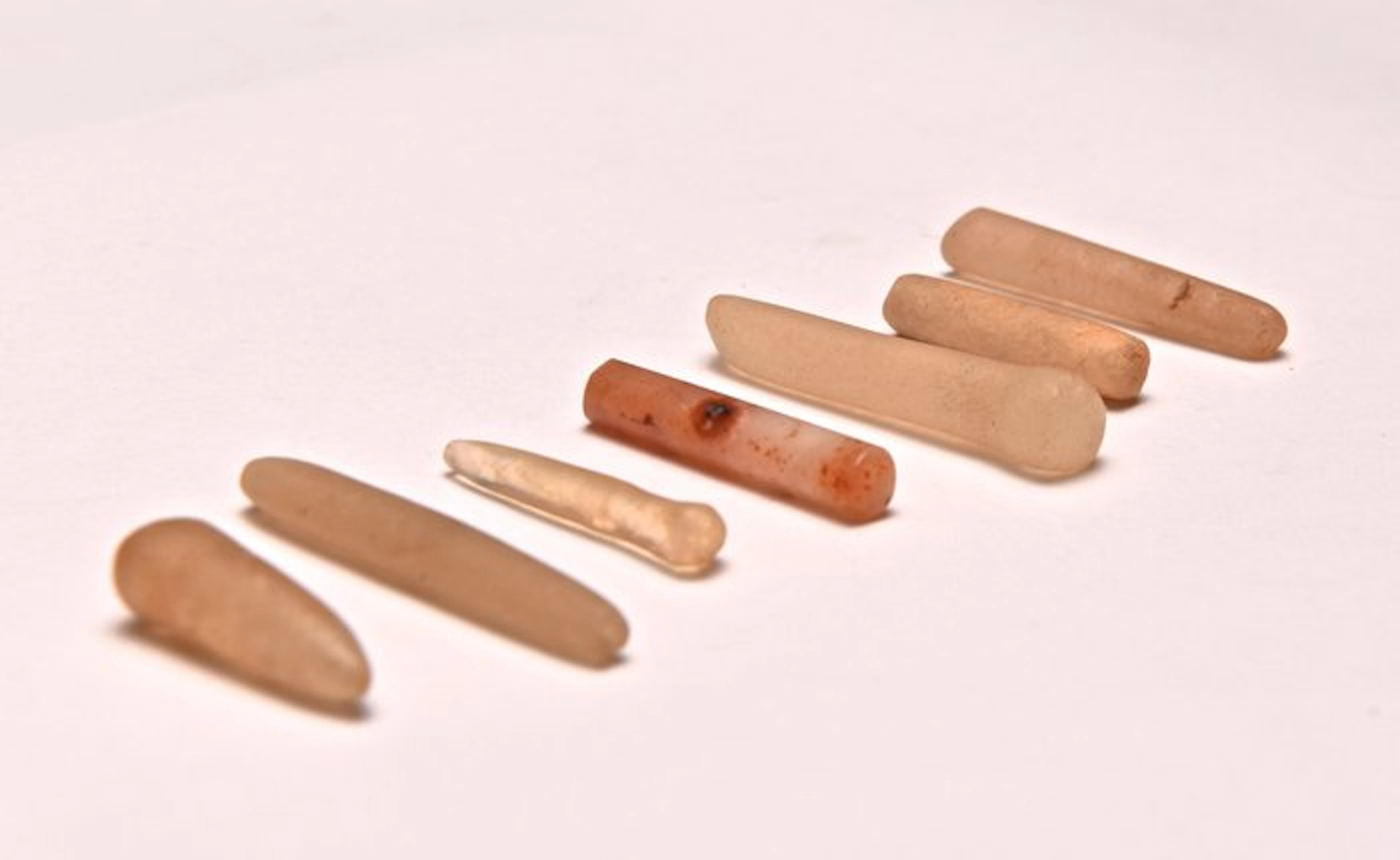 Neolithic quartz, rock crystal, agate 7 Neolithic lip and ear plugs