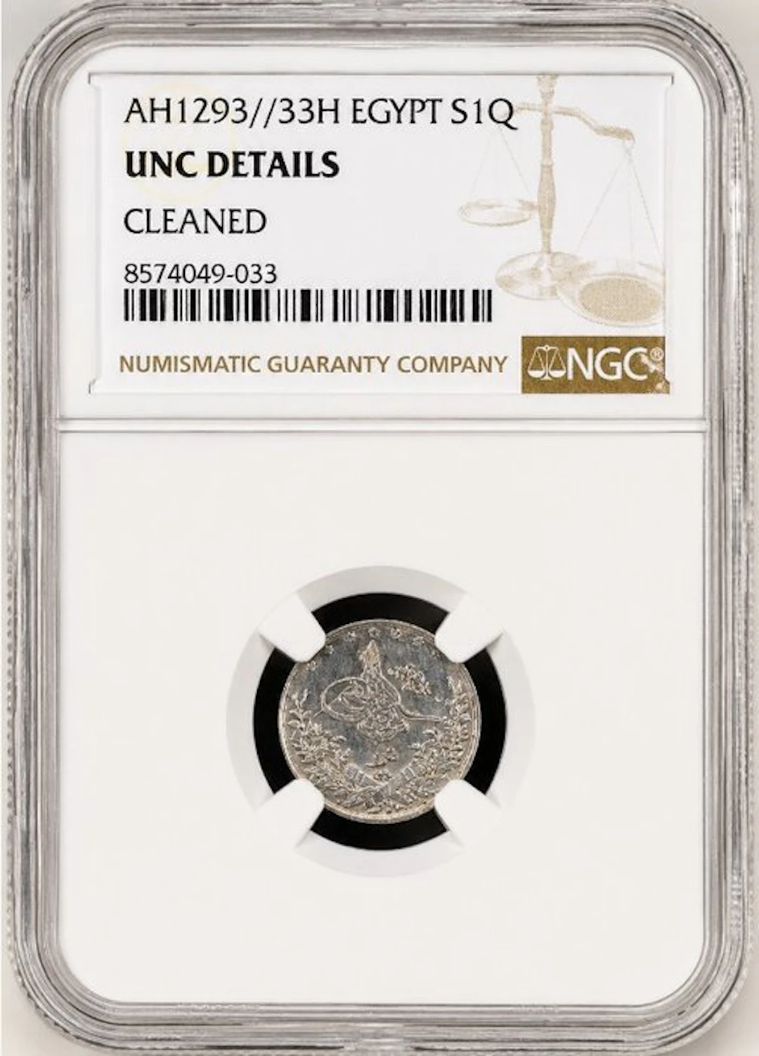 Egypt. Abdul Hamid II. 1 Qirsh 1908 - NGC
