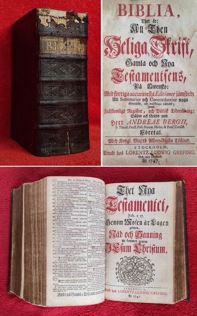 [King Charles XII Bible] - BIBLIA GOTICA - [In Swedish] - 1747