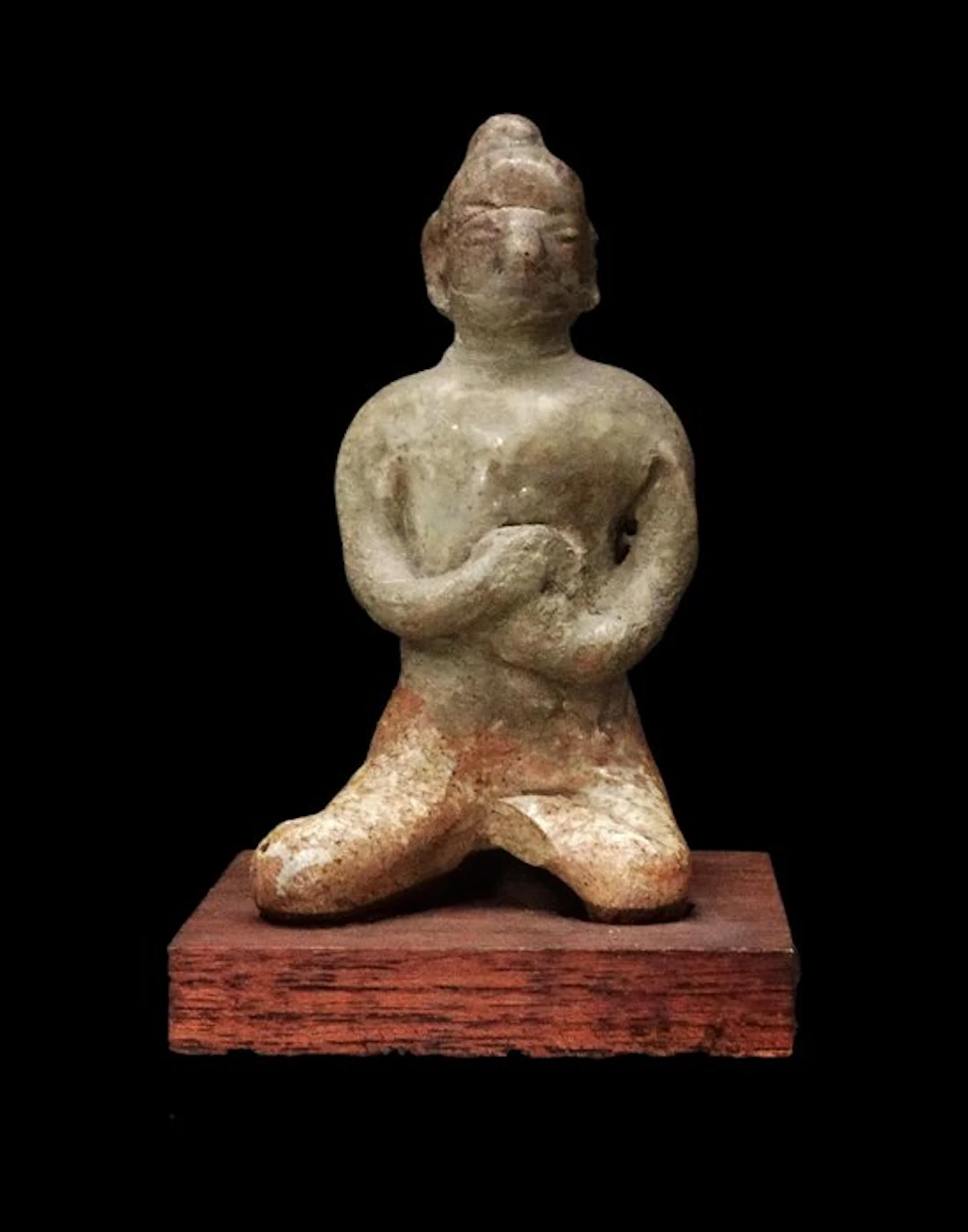 Khmer Ceramic - Celadon-glazed statuette - 14th–15th century (No reserve price)
