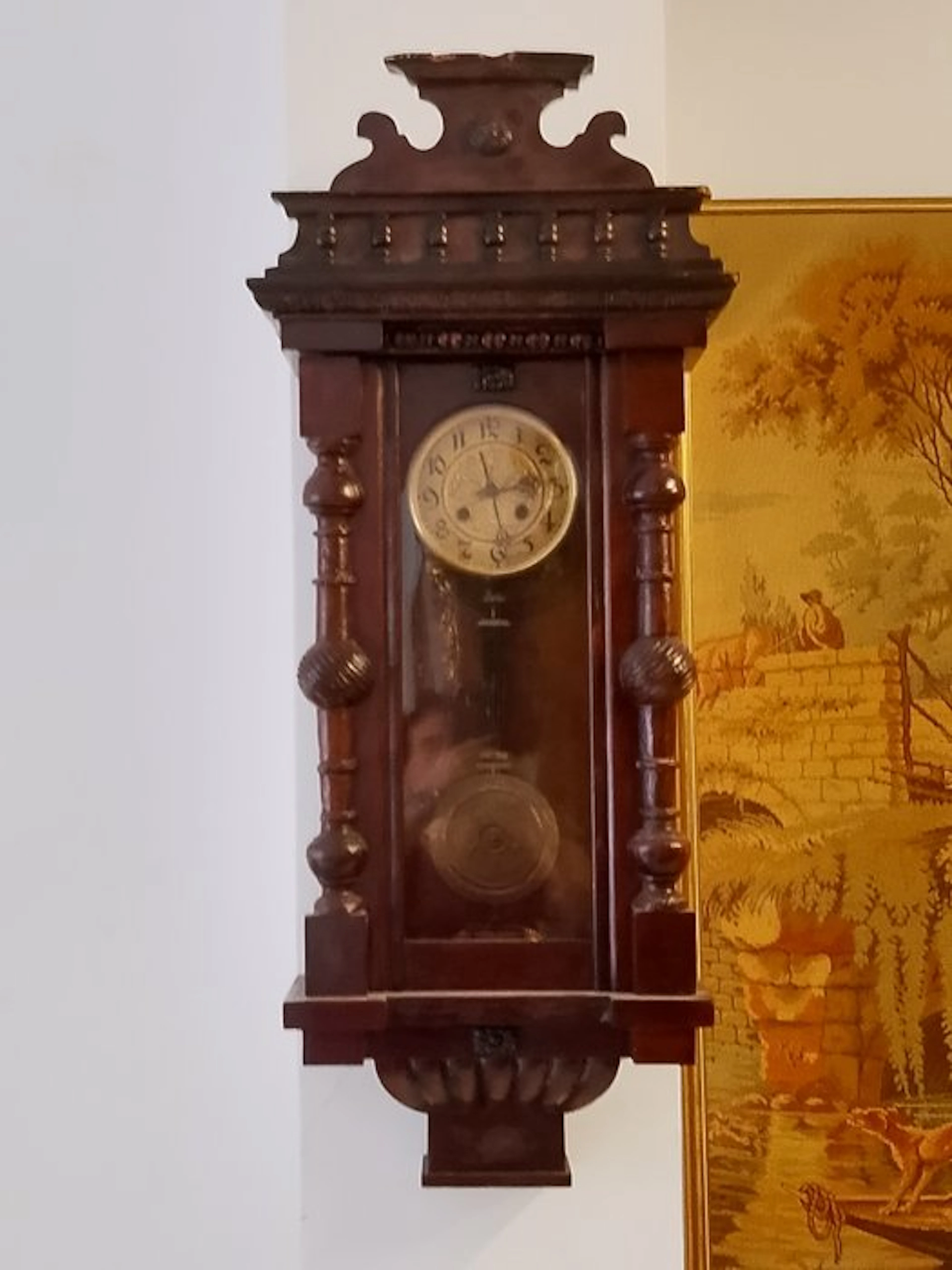 Wall clock - Brass, Iron, Wood - 1850-1900