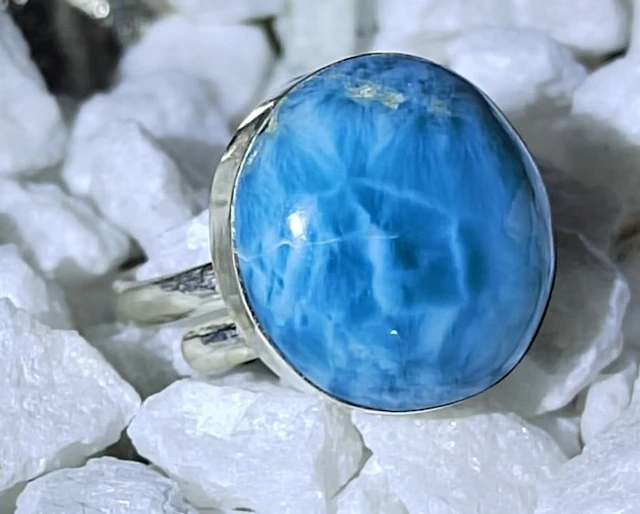 Larimar Ring - High Quality - 26.15 Cts- 5.24 g