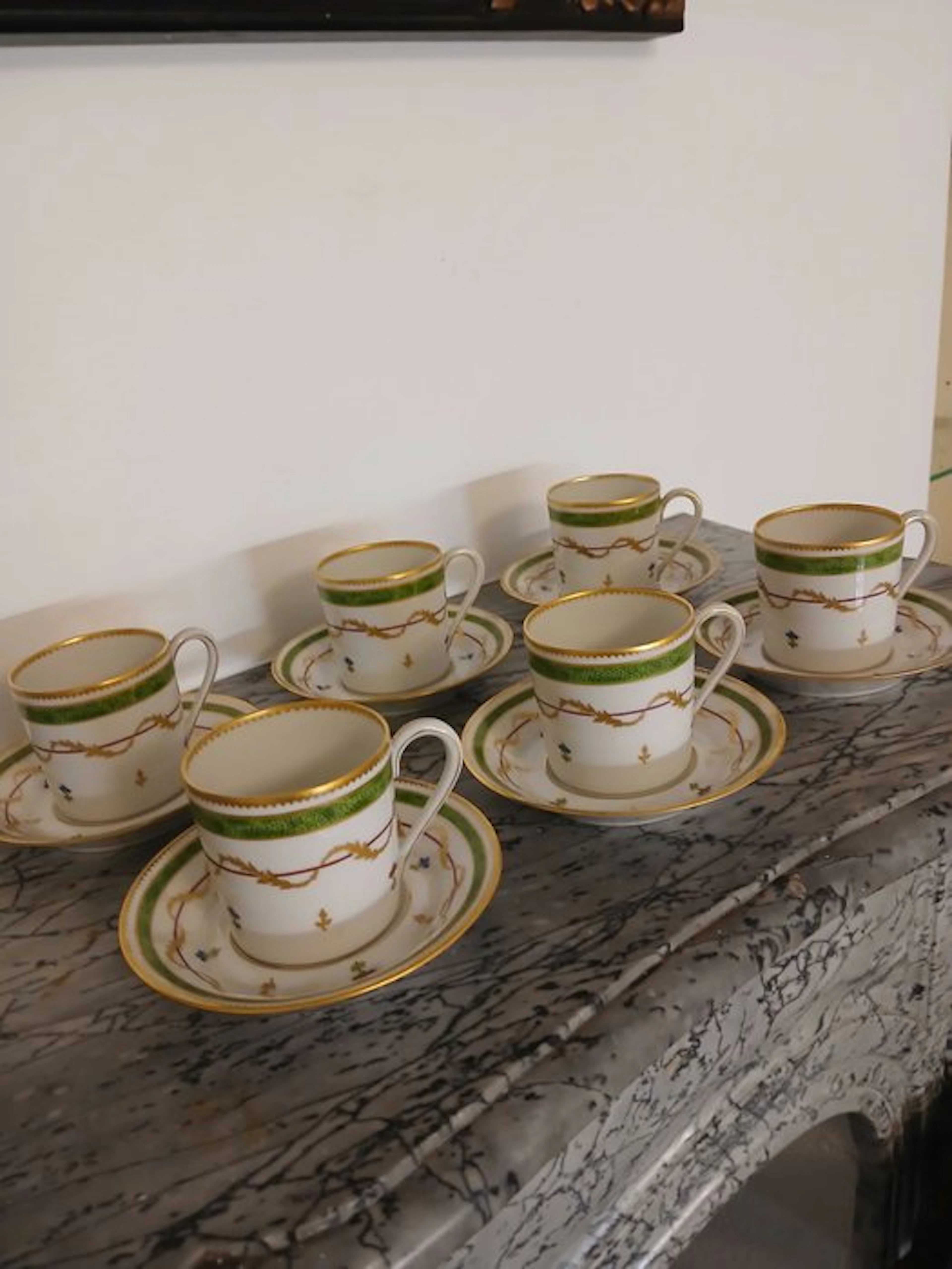 Haviland & Co. Limoges - Coffee set for 6 (6) - Vieux Paris - Porcelain