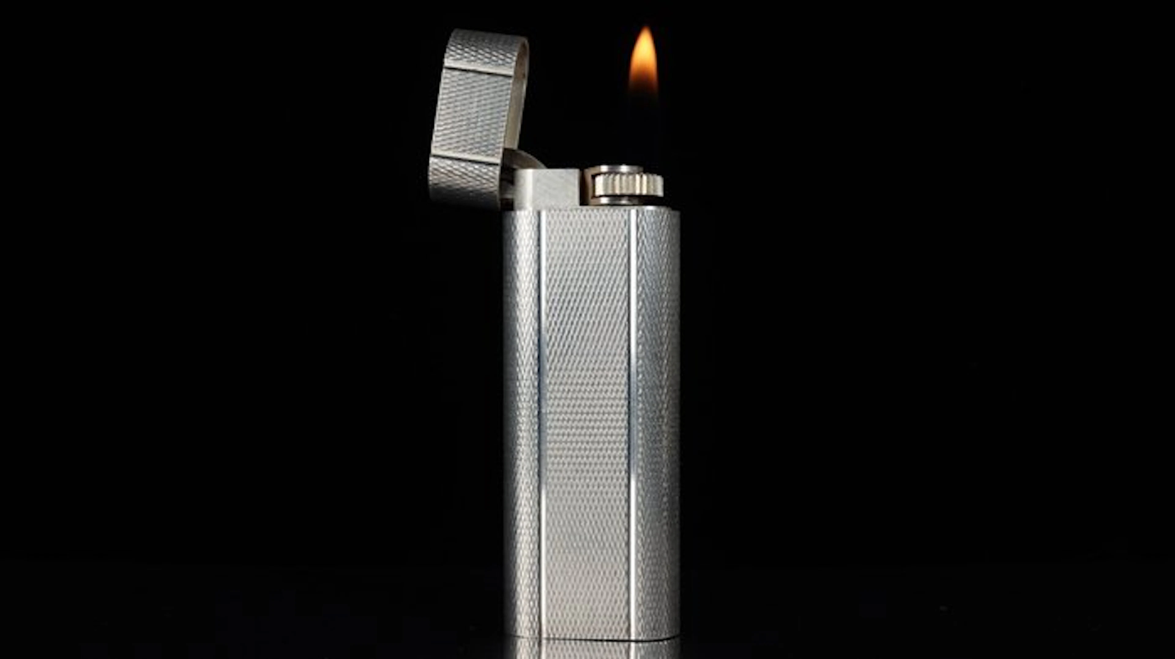 Cartier - Grain d'orge Pattern Vintage gas Lighter - Lighter - Silver plated