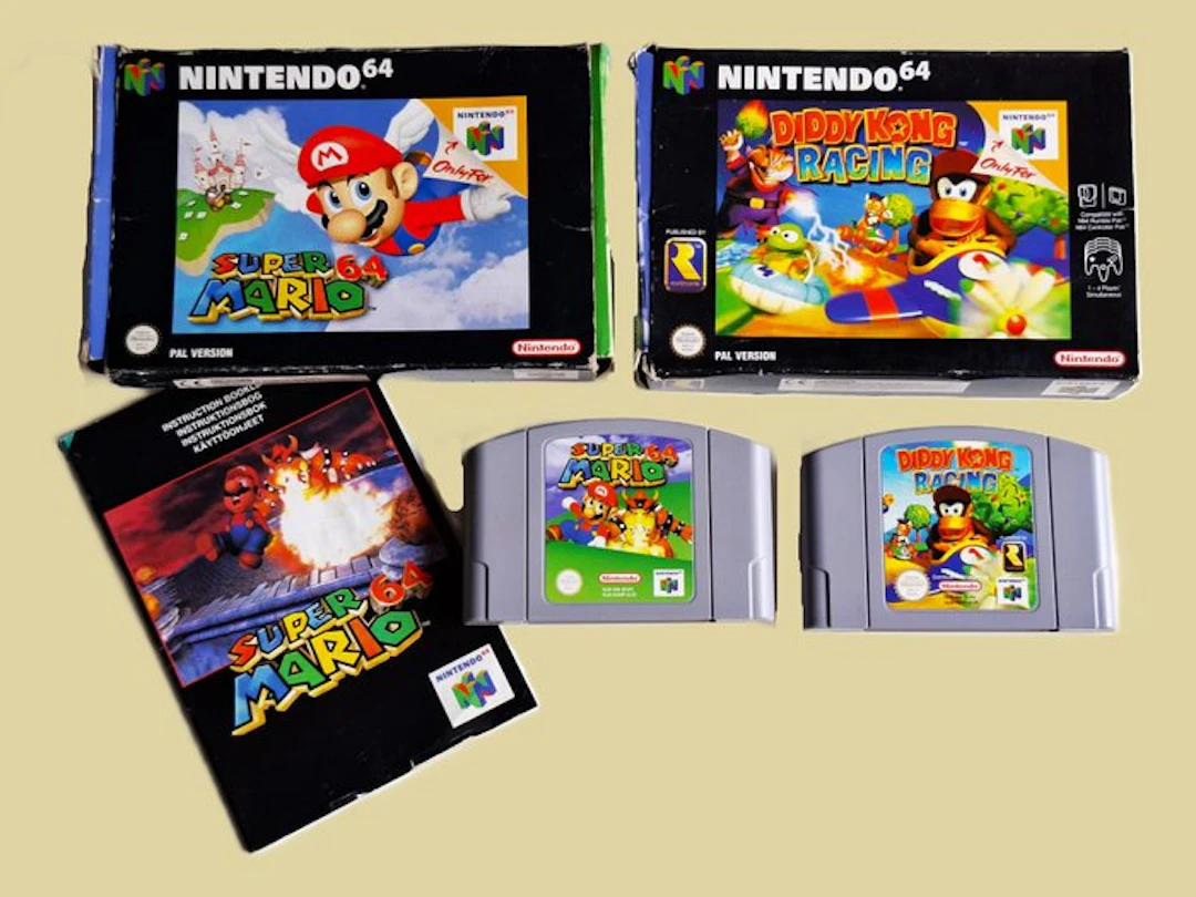 Nintendo - N64 - Super Mario 64 + Diddy Kong Racing...