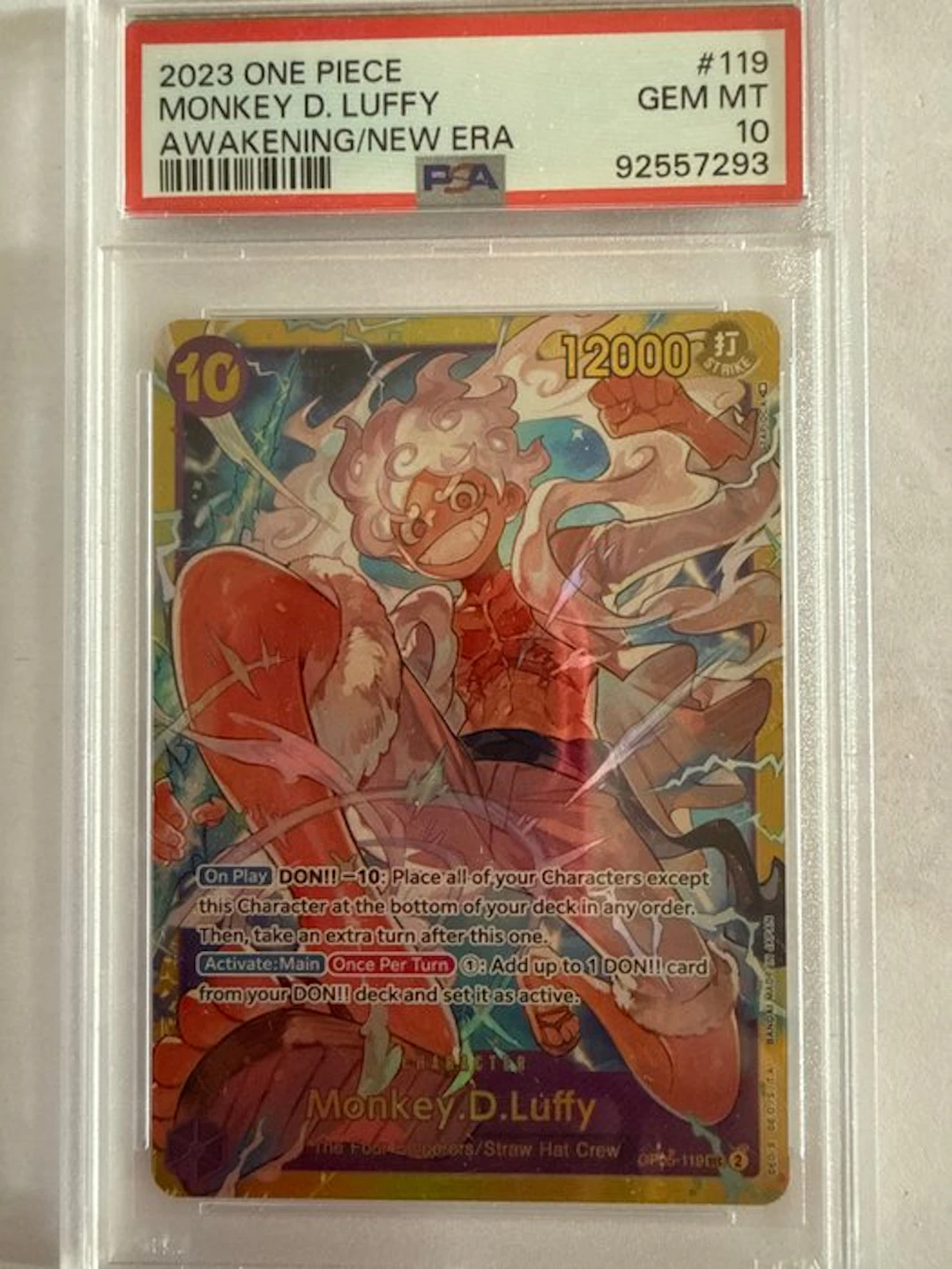 Bandai - 1 Graded card - One Piece - Monkey D. Luffy #119 Foil - PSA 10