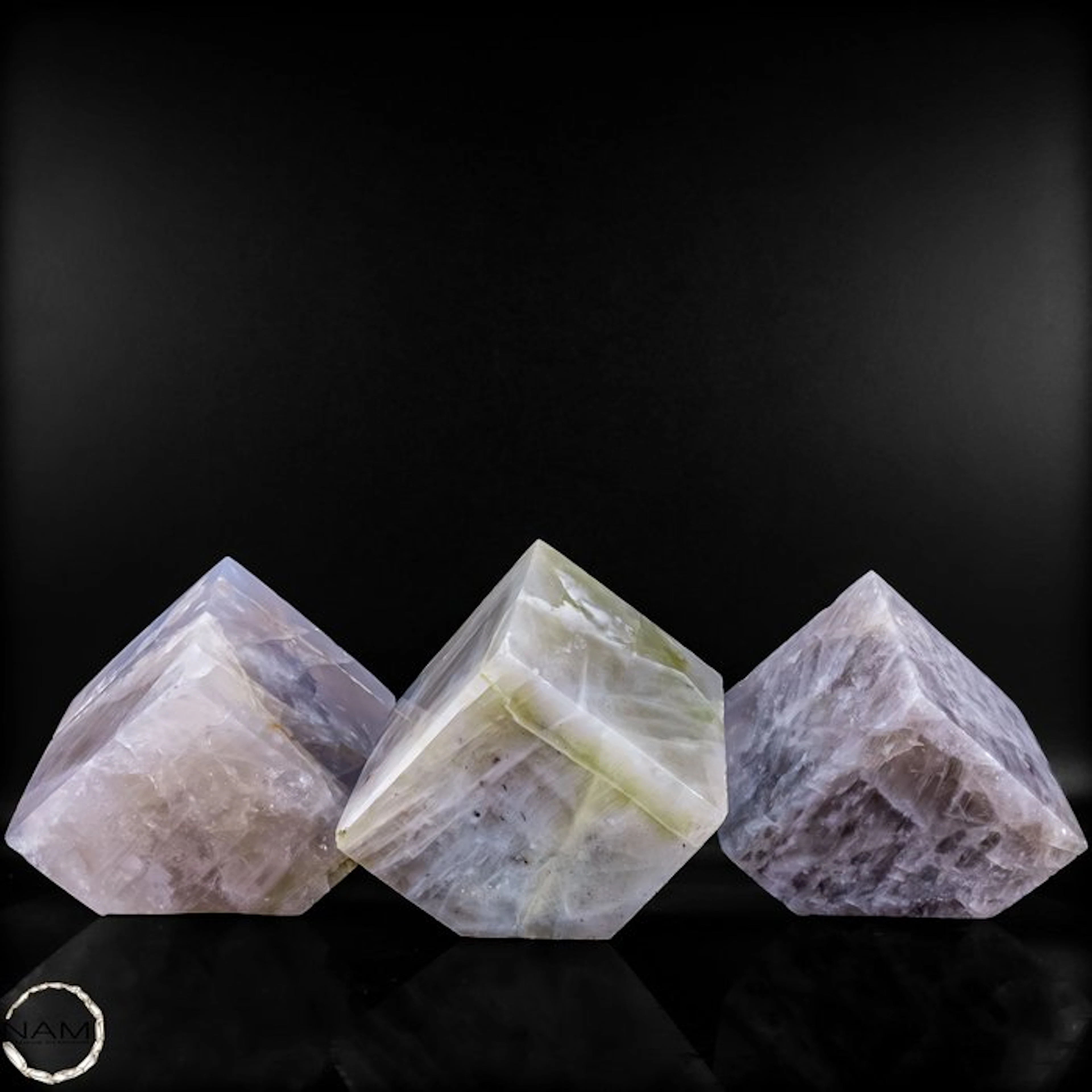 Lavender Rose Quartz & Garnierite (Green Moonstone) Dice...