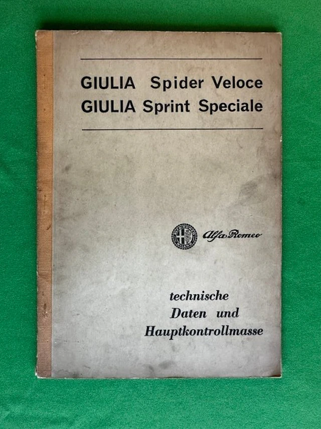 Manual - Alfa Romeo - Giulia Spider Veloce & Sprint Speciale - 1966