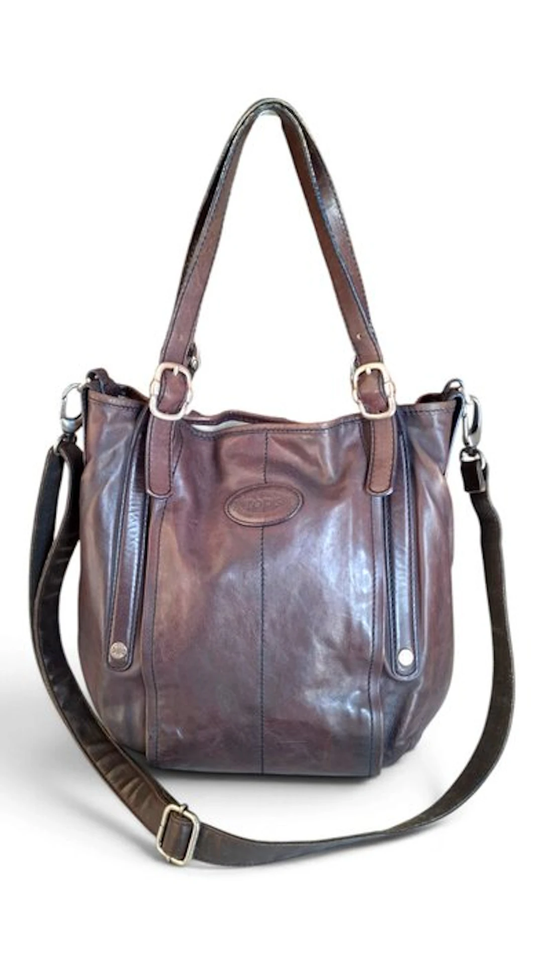TOD'S - G-LINE Easy Sacca in pelle marrone – Con tracolla 2WAY - Shoulder bag