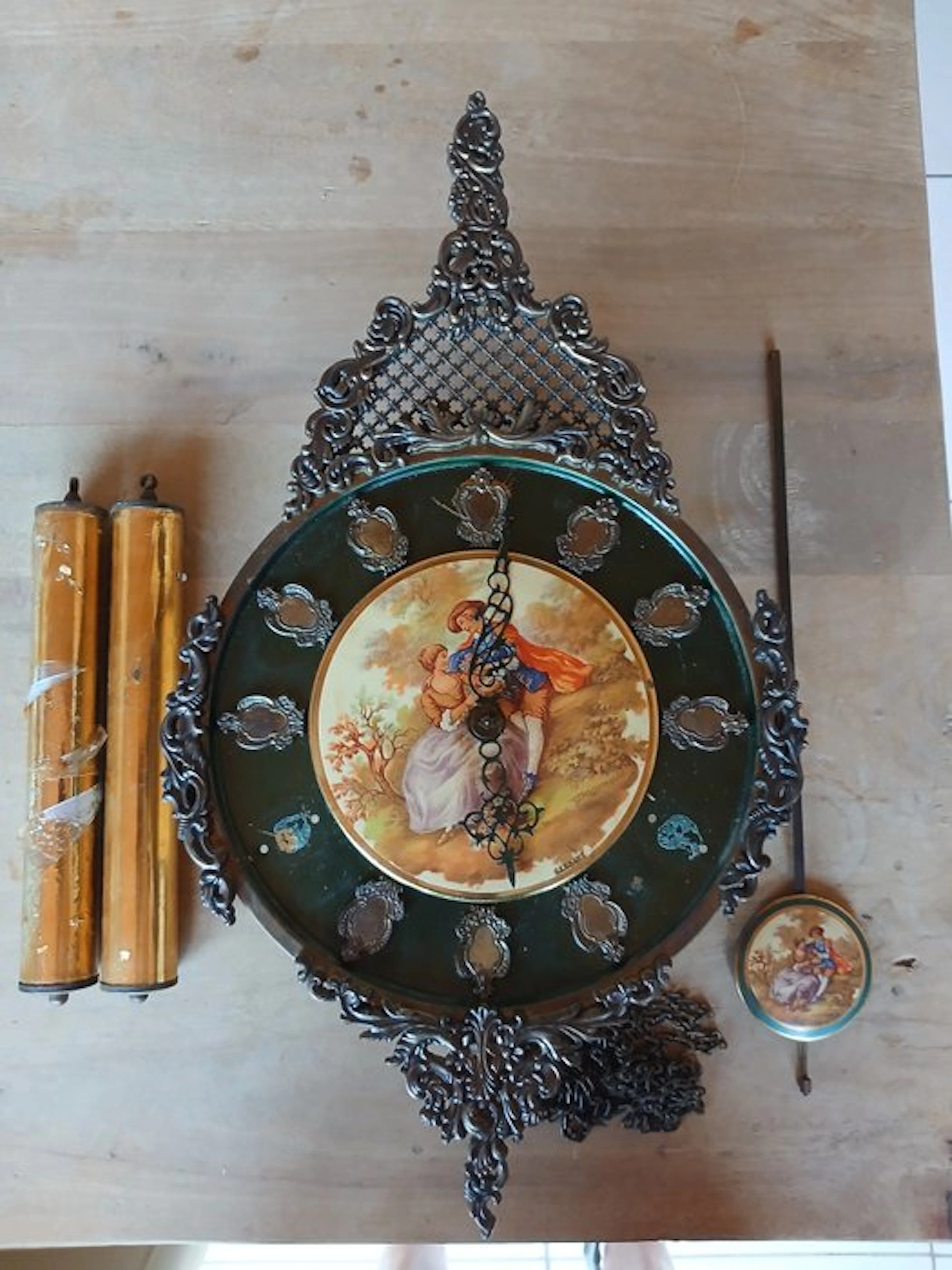 Clock - Porcelain, Brass - 1970-1980 - porcelain clock