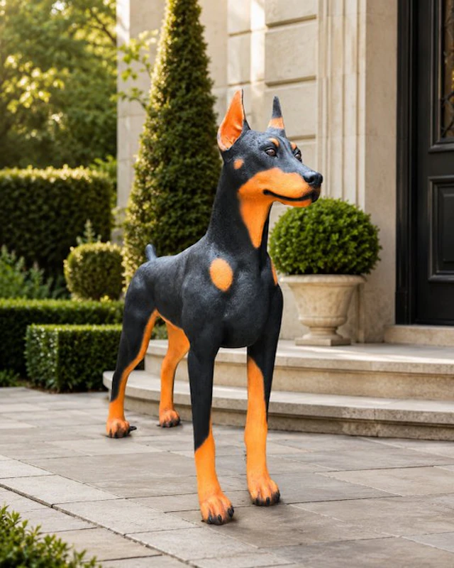 Statue, XL Doberman Dog - 111 cm - mgo - 2026