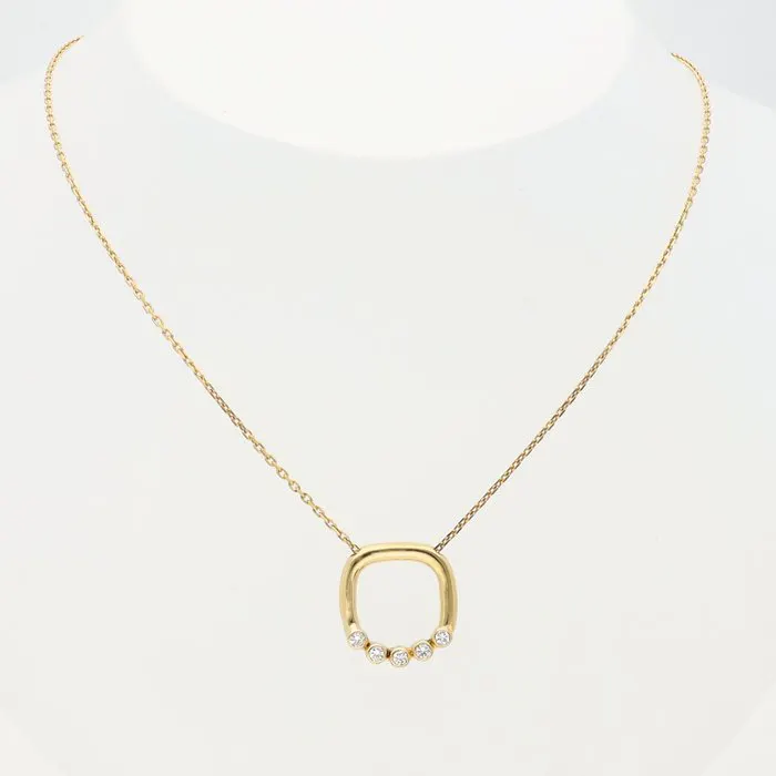 Necklace with pendant - 18 kt. Yellow gold Diamond (Natural)