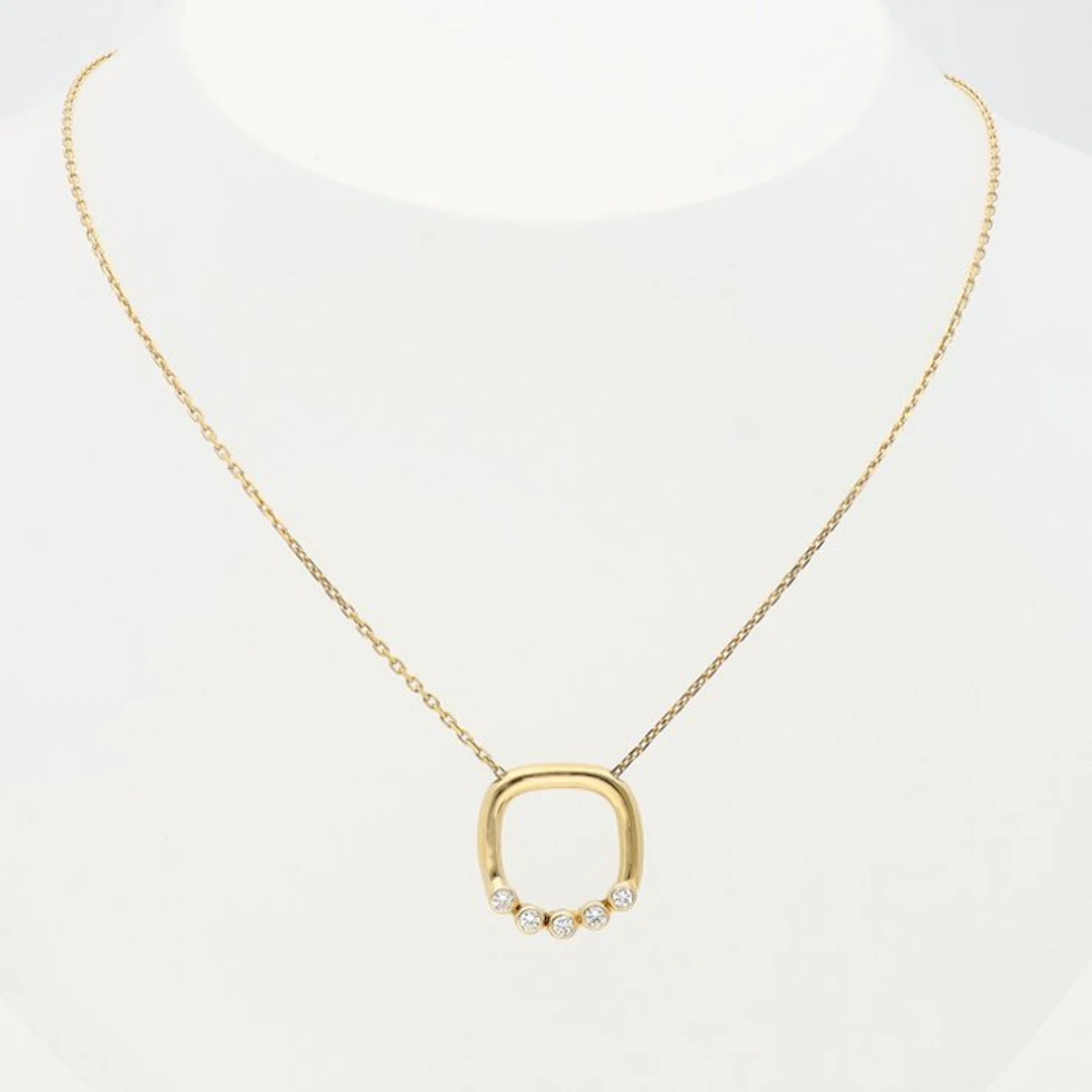 Necklace with pendant - 18 kt. Yellow gold Diamond (Natural)