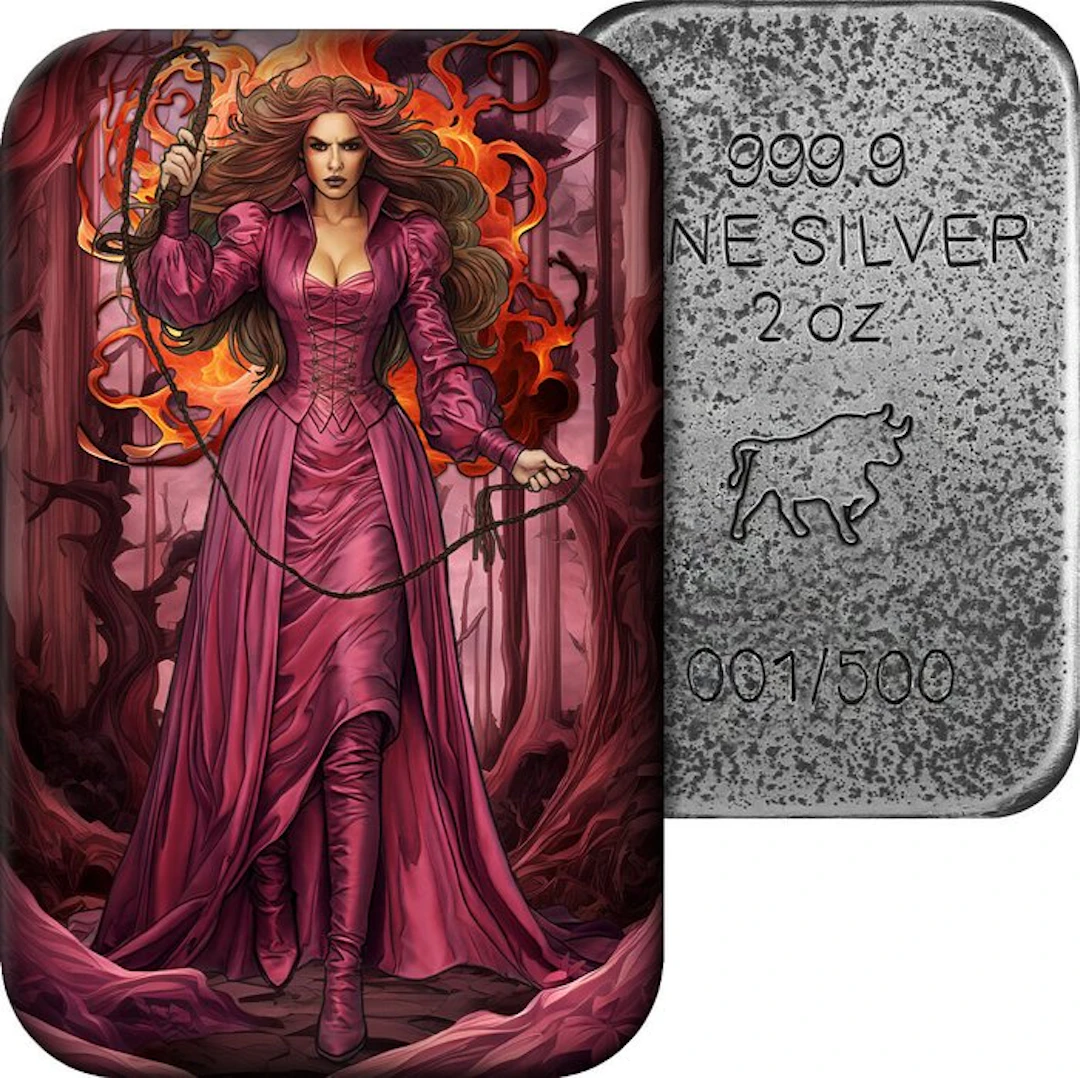 World. Silver bar 2024, Seven Deadly Sins - Anger, 2 Oz (.999)