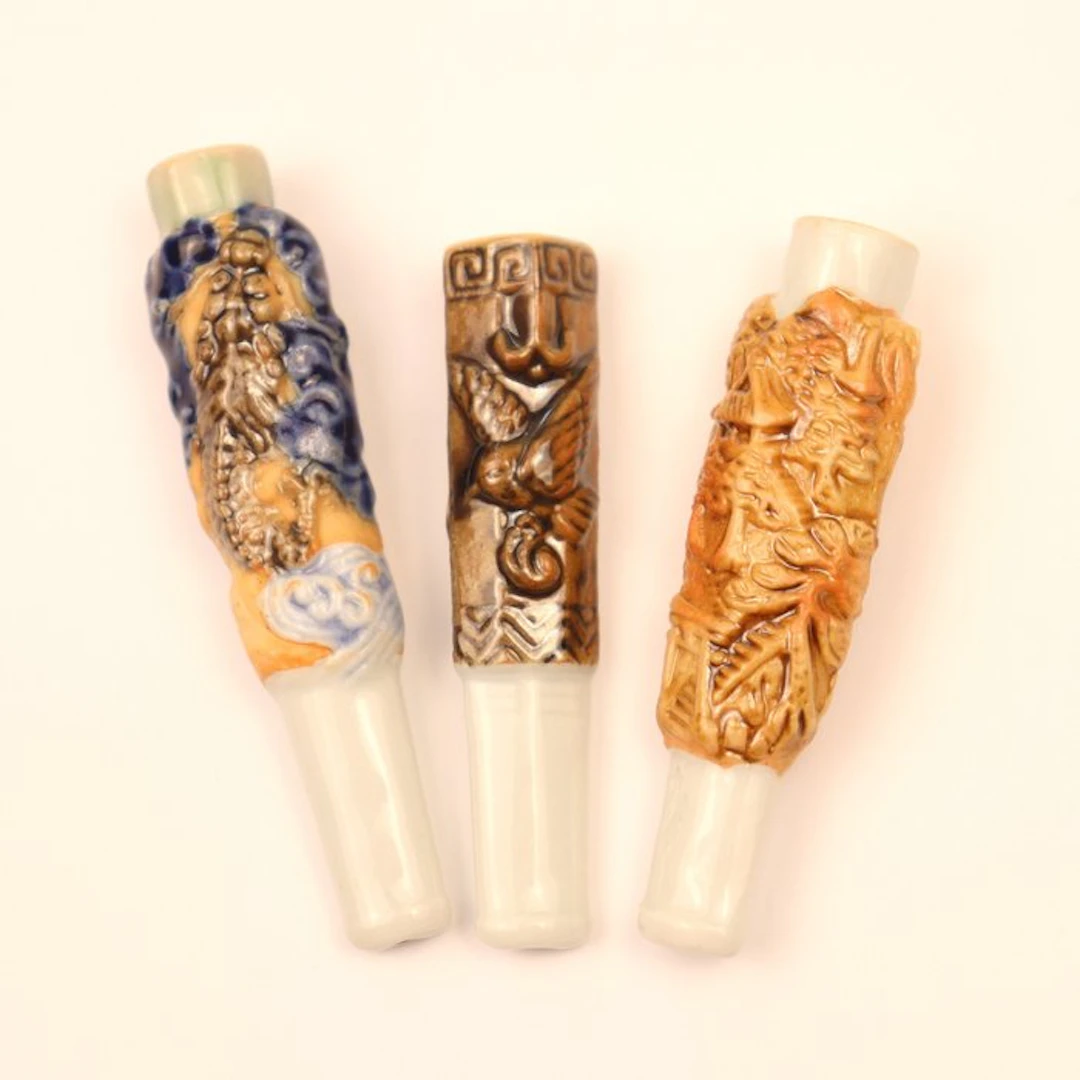 Kutani Kiseru Mouthpiece (Suikuchi) - Porcelain - Japan...