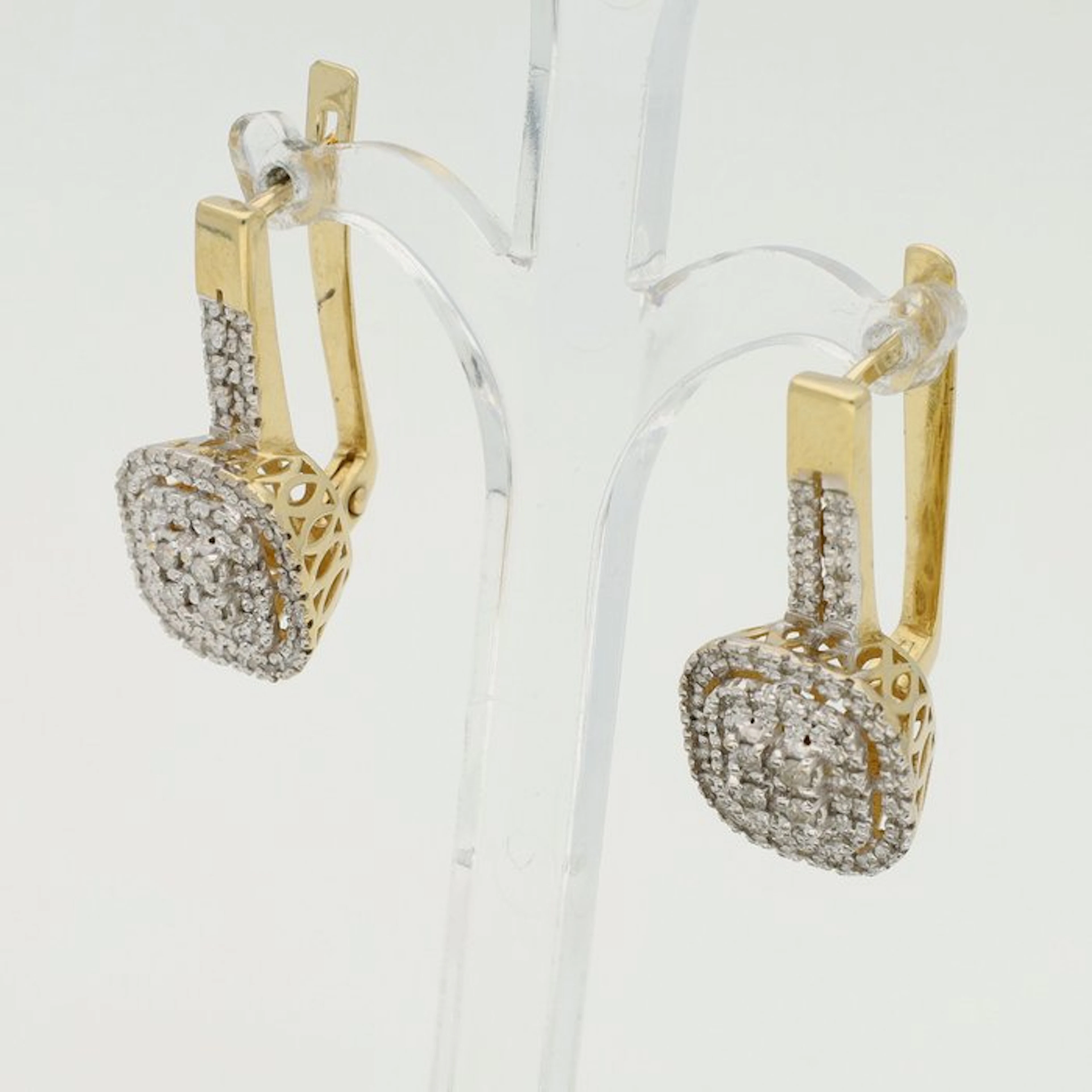 Earrings - 14 kt. Yellow gold Diamond (Natural)