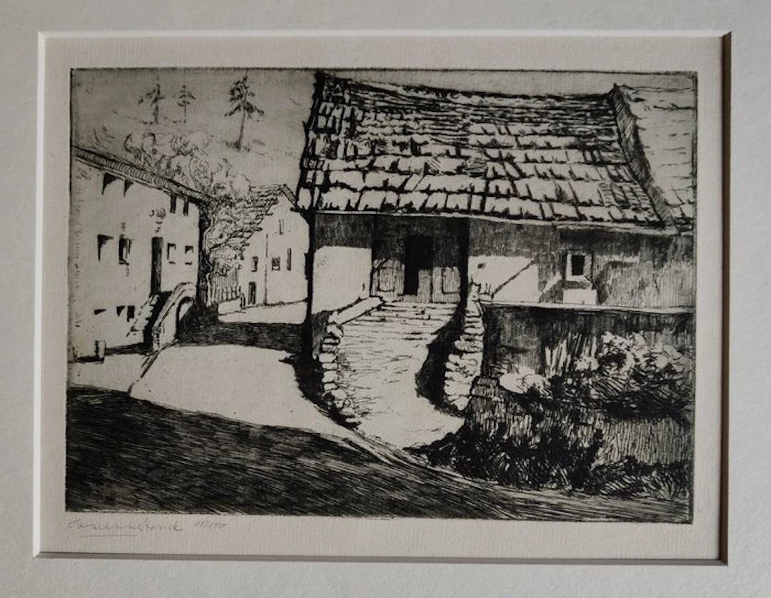 Hermann Struck (1876–1944) - Steinhaus an der Biegung einer Dorfstraße