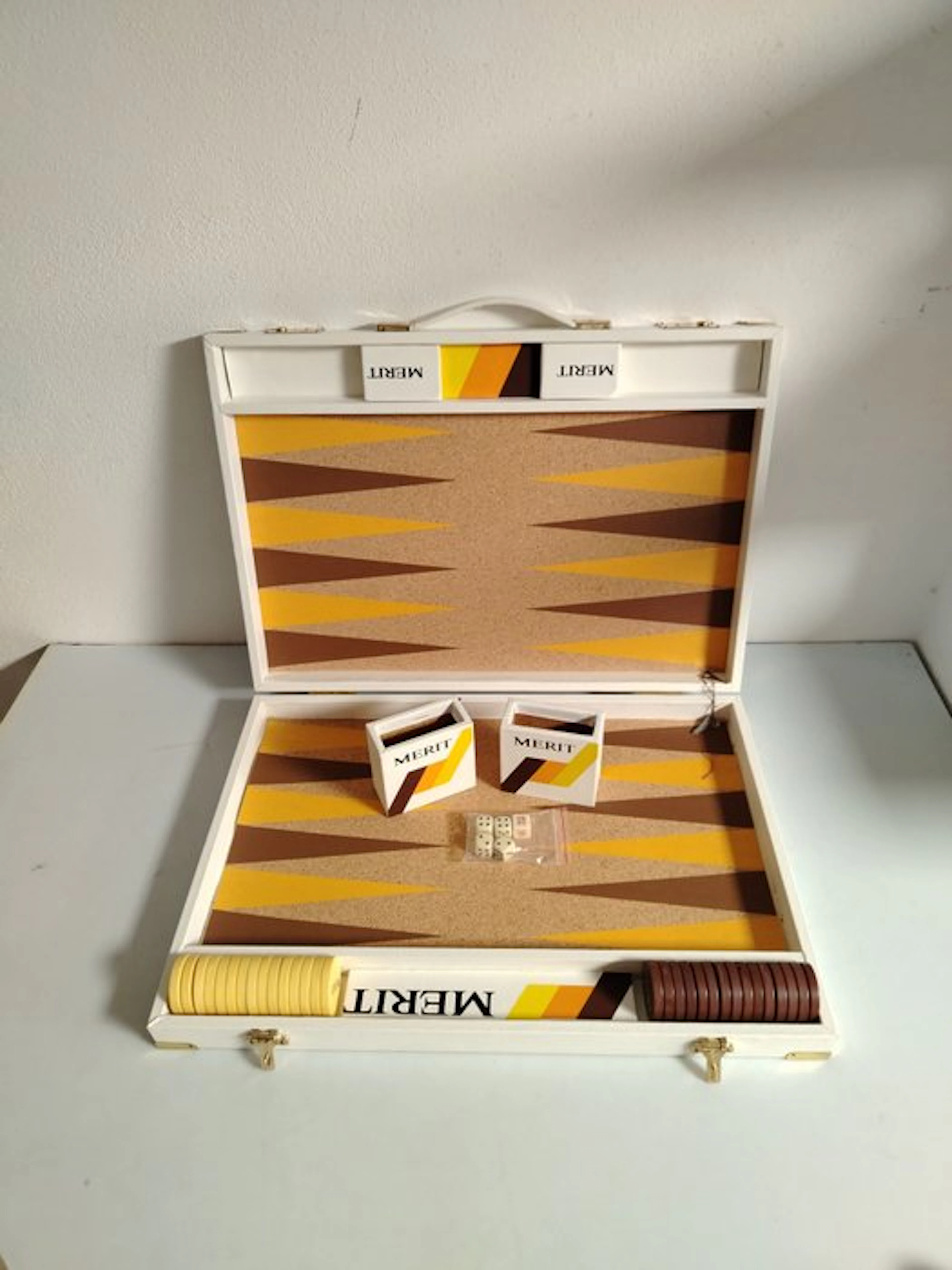 Chess set - Backgammon - Merit - Vintage - 1970s - Wood