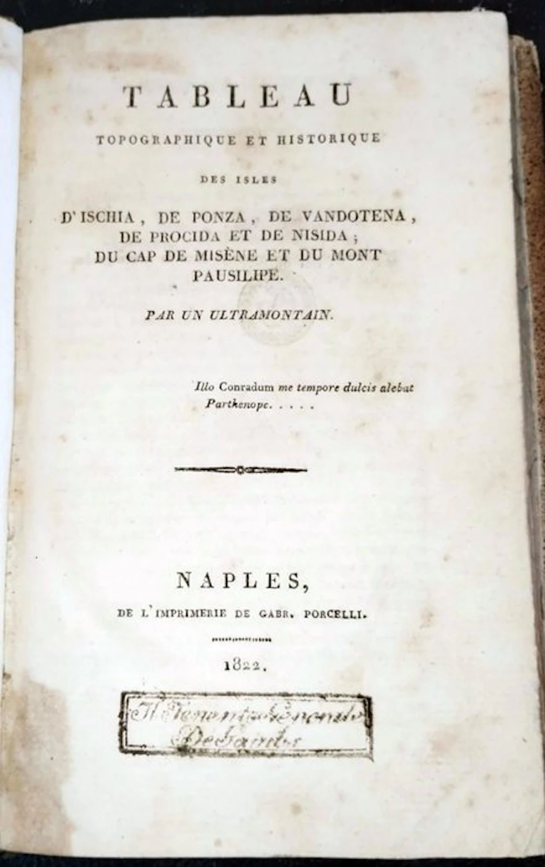 (Haller, Conrad) - Tableau topographique et historique des isles d'Ischia