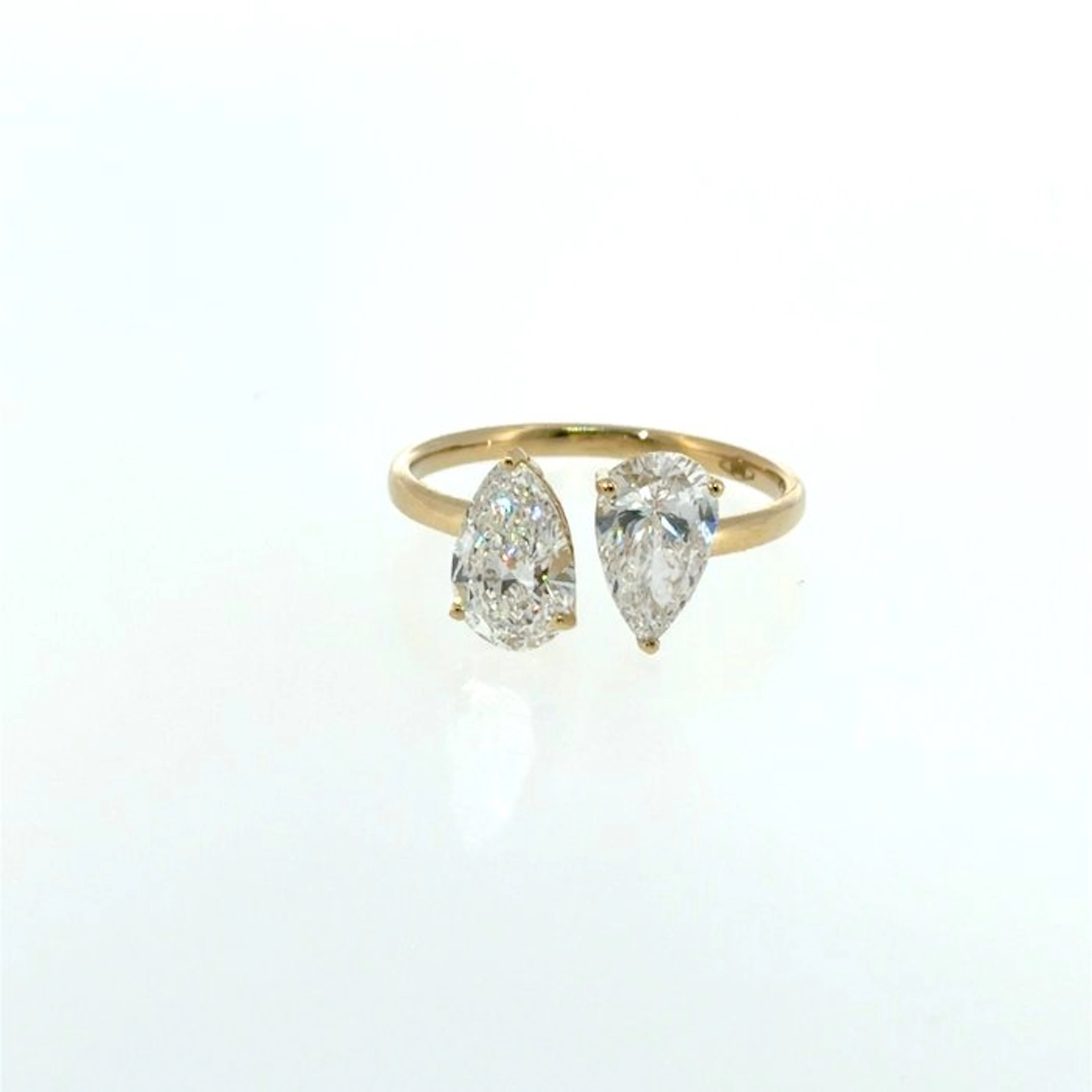 No reserve price - Ring - 14 kt. Yellow gold - 2.02ct. tw. Diamond (Lab-grown)