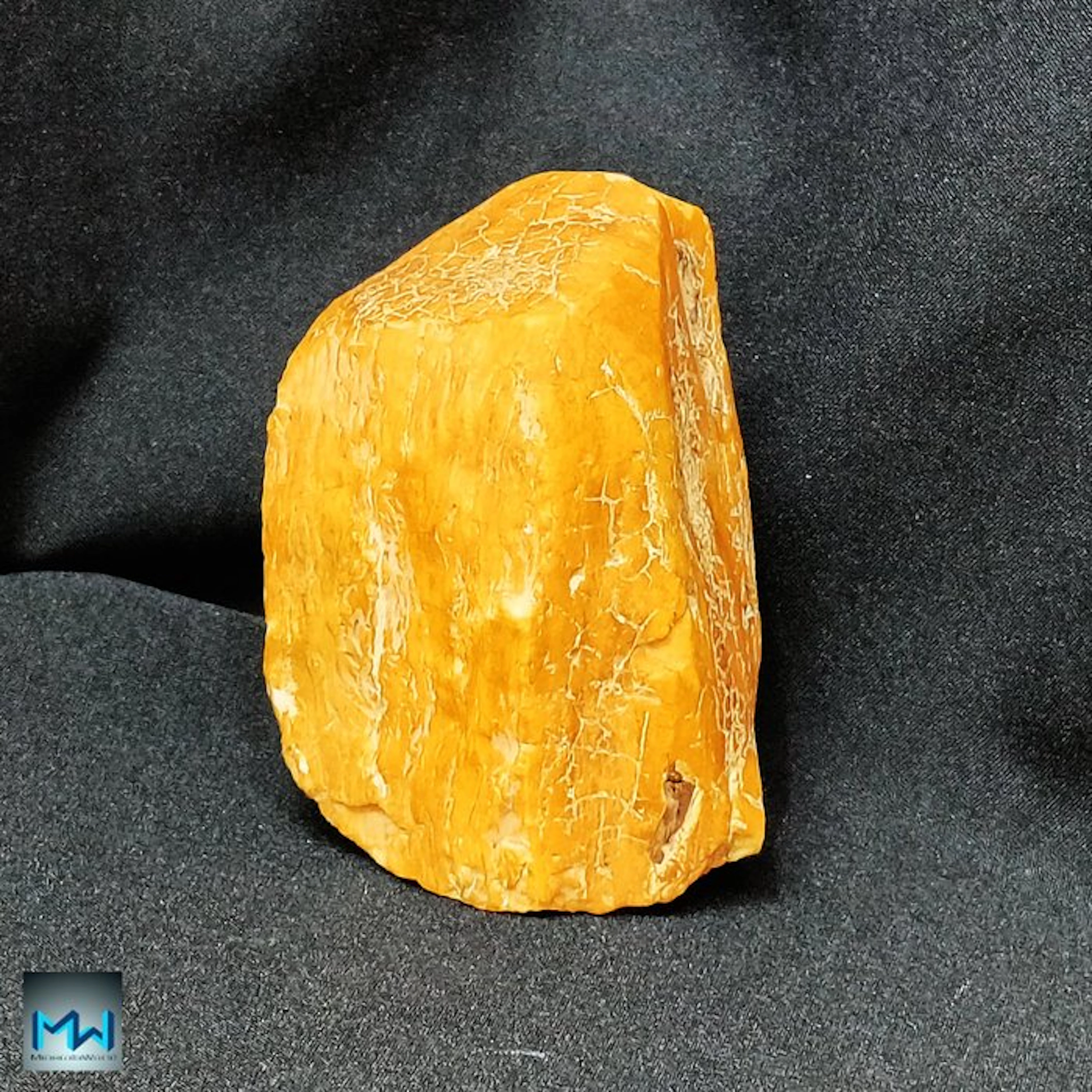 Polished Piece of Yellow Amber West Papua - Height: 115 mm - Width: