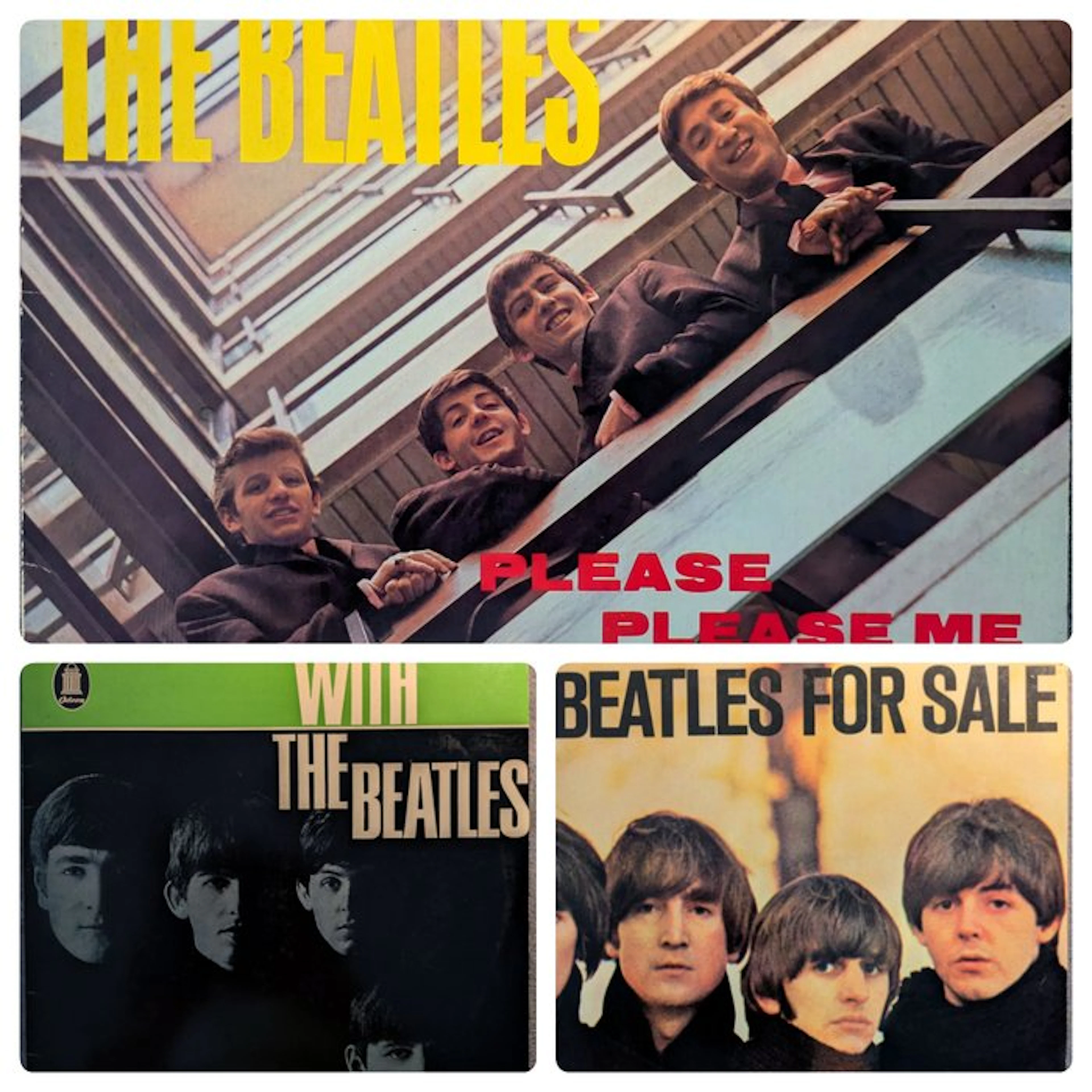 Beatles - 3 vinyl records - LPs - Please Please Me - With...