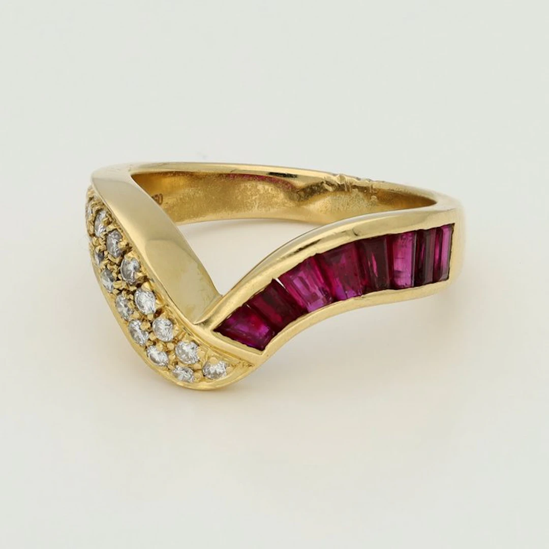 Ring - 18 kt. Yellow gold - Diamond