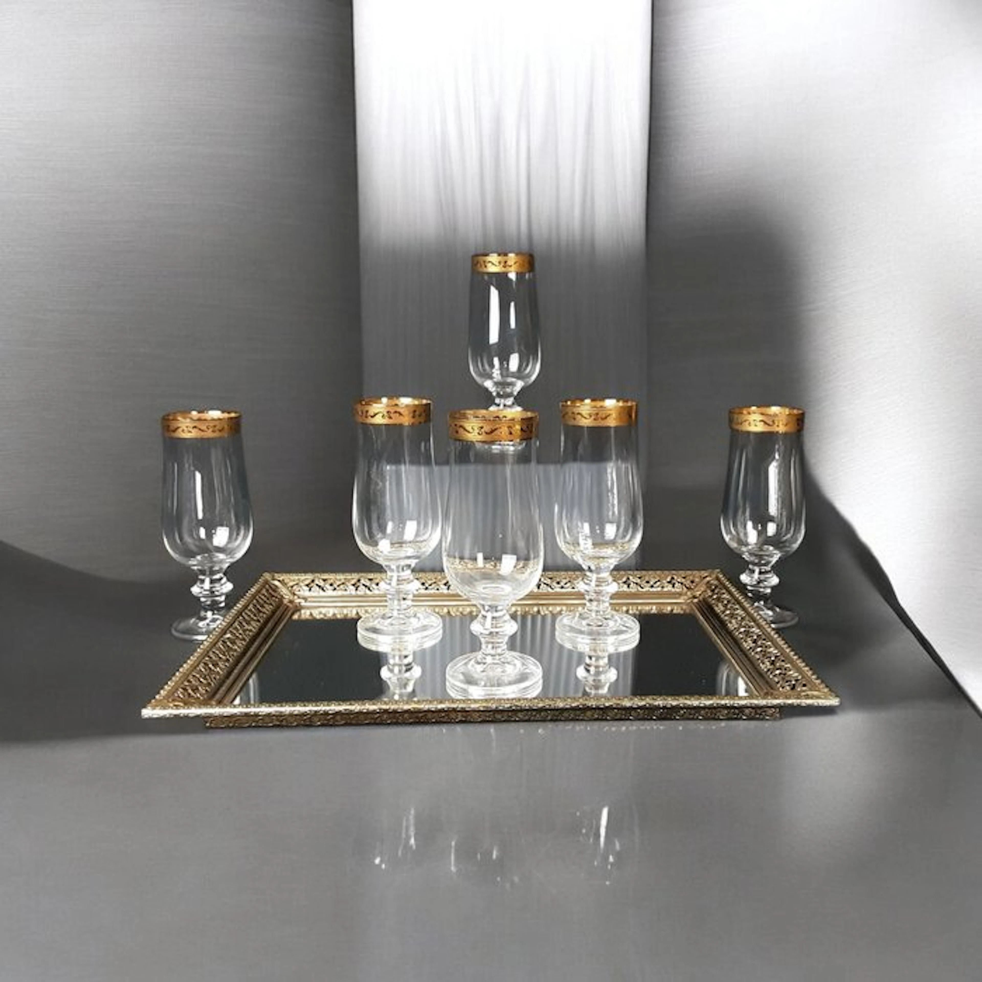 Theresienthal - Cenefa Refinadas en Oro - Drinking set for 6 (6) - Crystal
