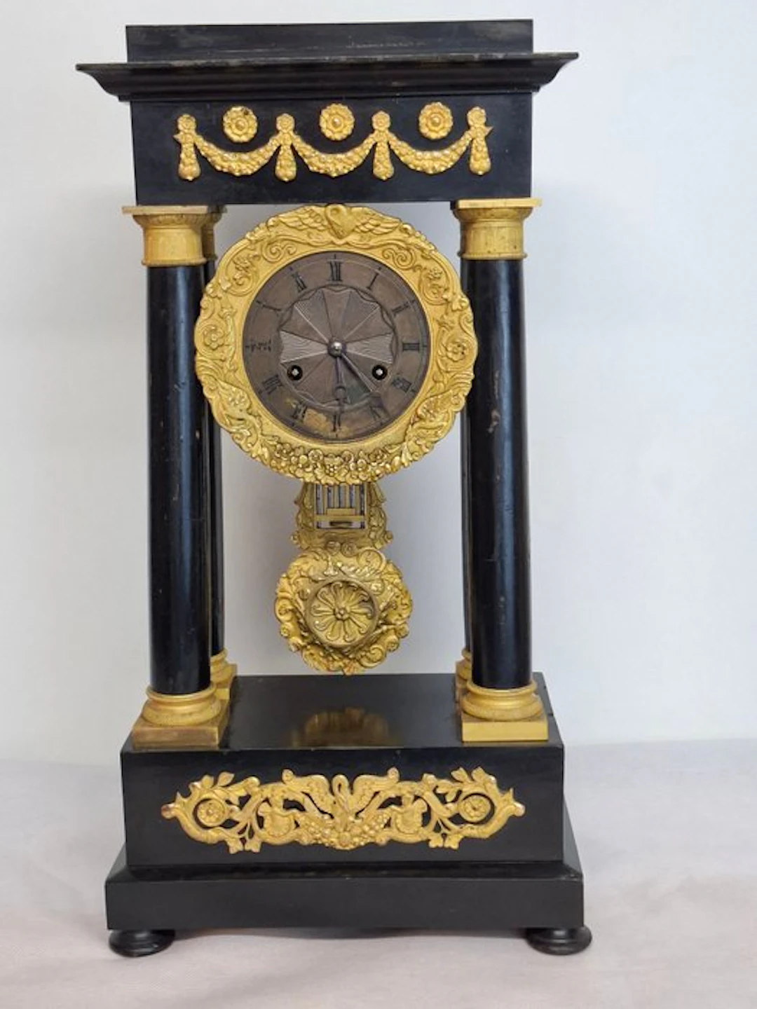 Portico clock - Wood, Brass - 1850-1900