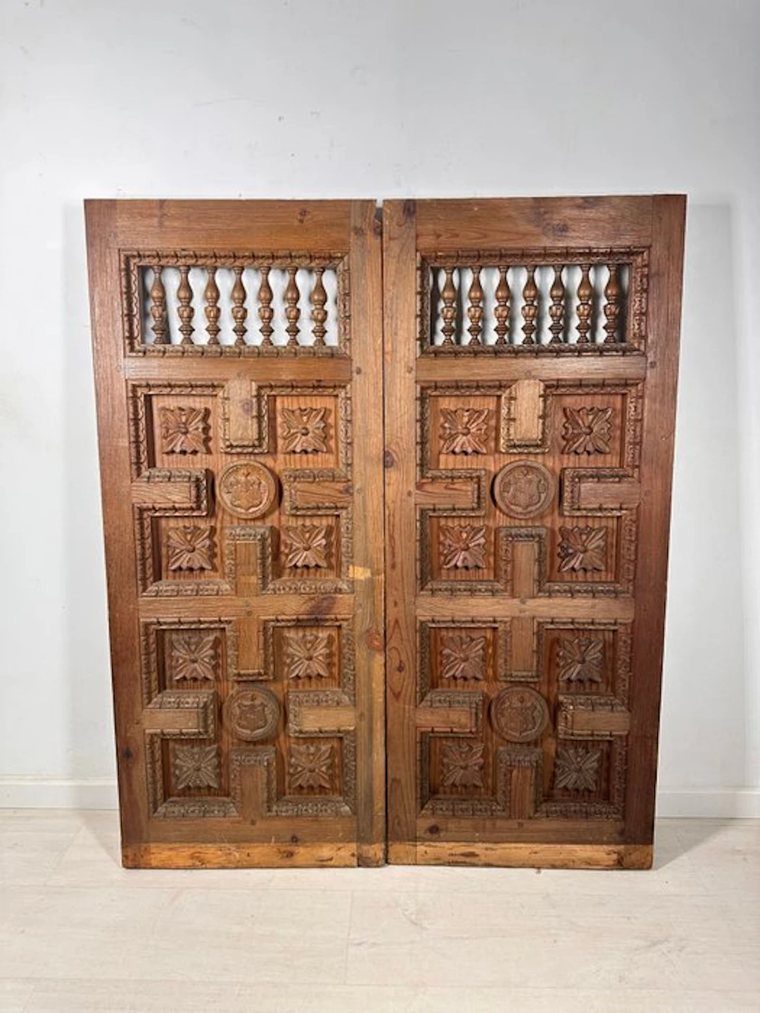 Rustic Door (2) - Spanish Colonial Style Hand-Carved Wooden Doors - 1900-1910