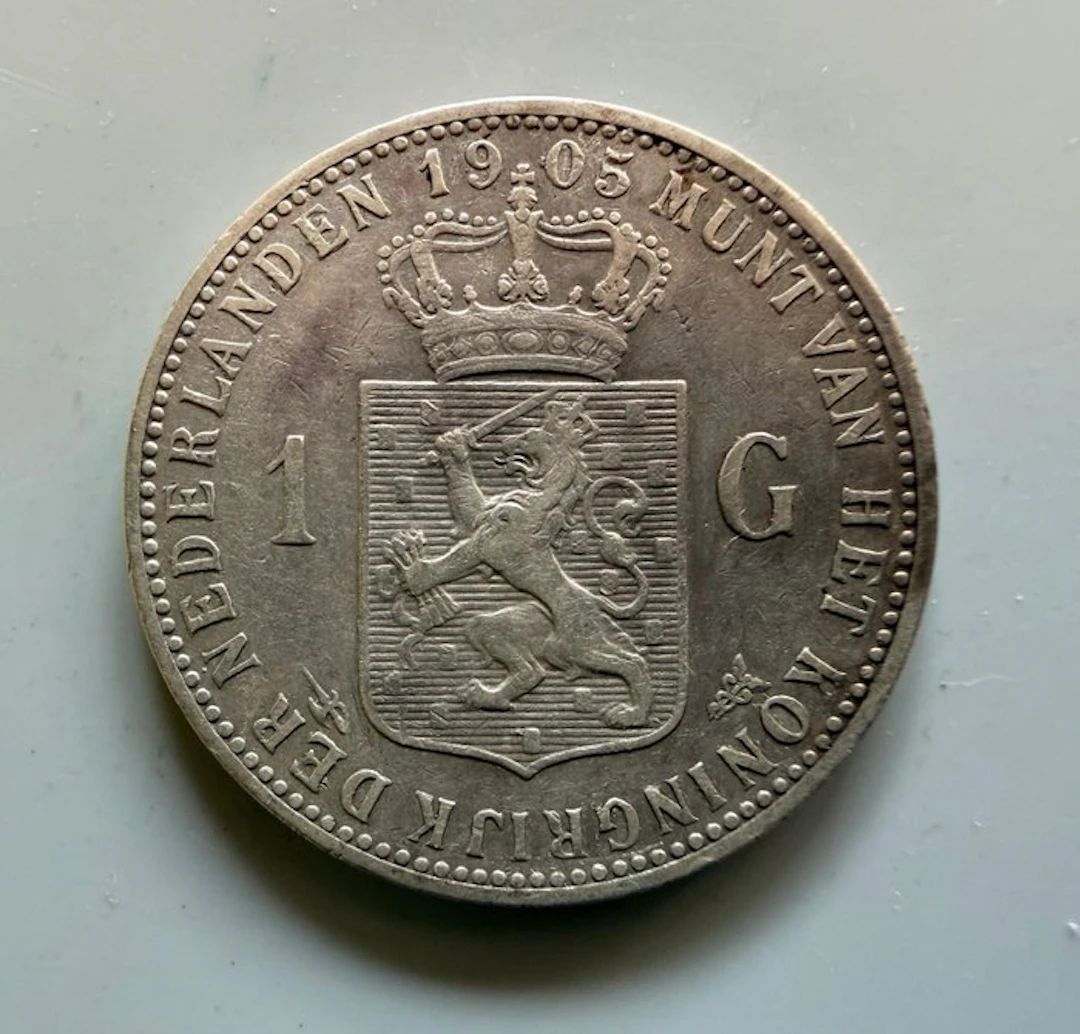 Netherlands. Wilhelmina. 1 Gulden 1905 (No reserve price)