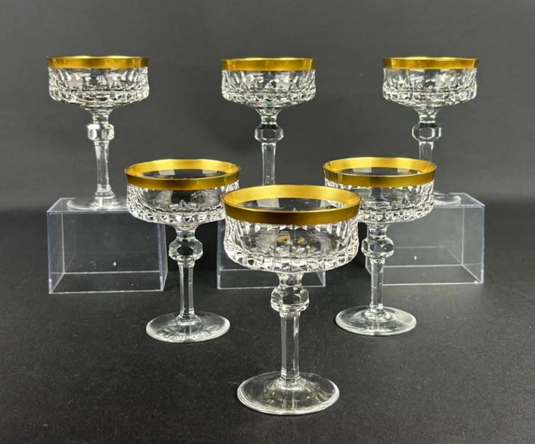 Driburg Kristall - Liquor set (6) - Goldrand - Crystal - Liqueur/Sherry glasses