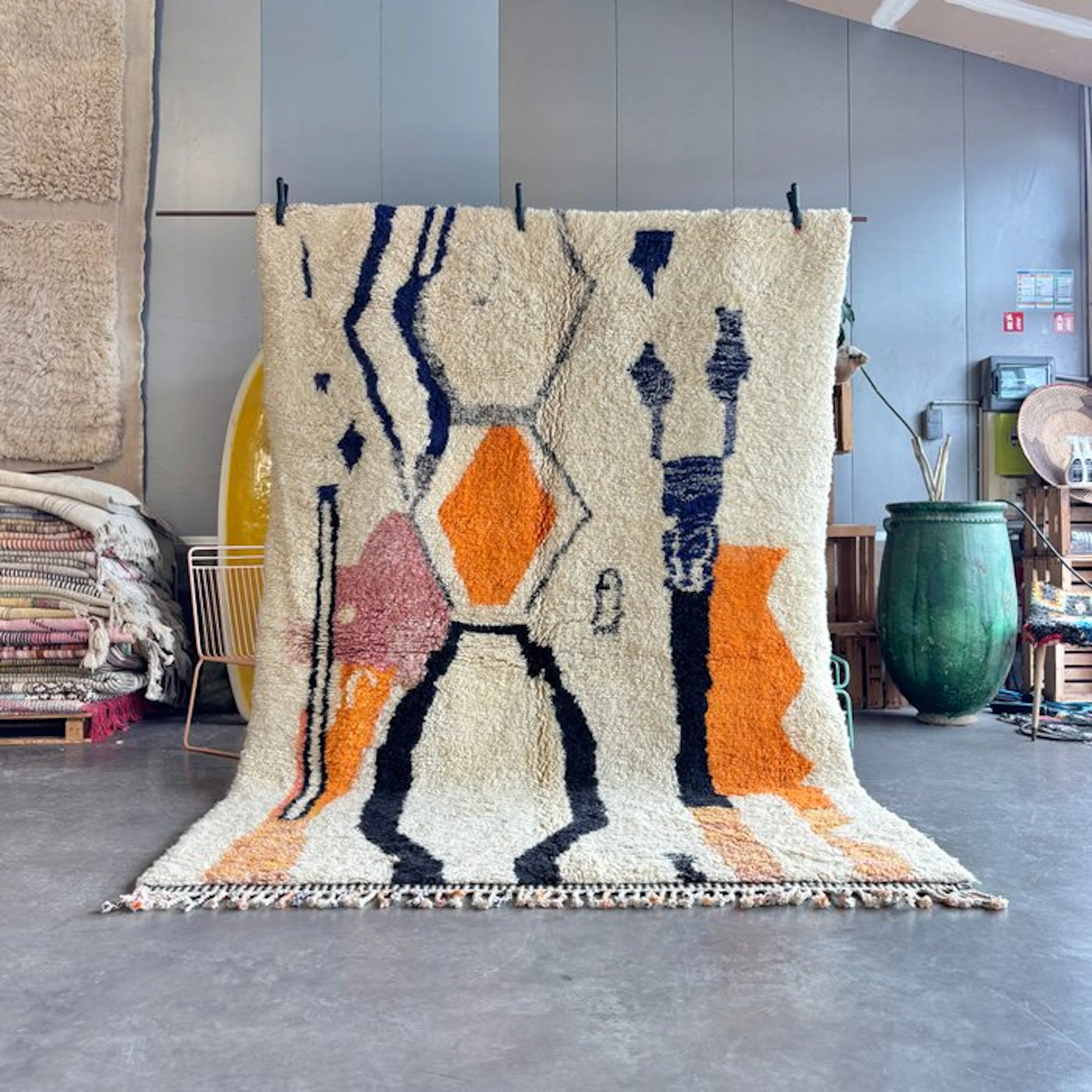 Moroccan Berber Art Rug – Abstract Modernist Composition...