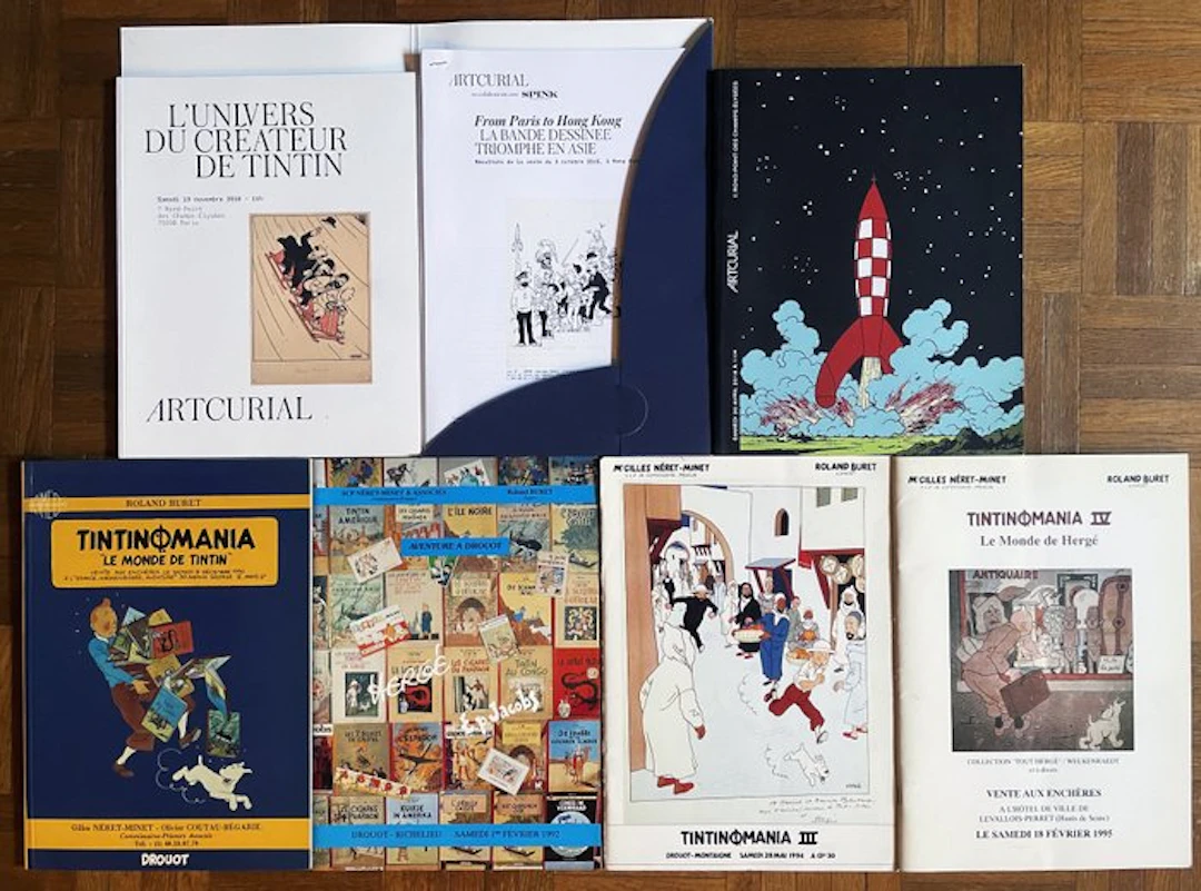 Tintin - 6 Auction catalogs + press kits - Artcurial / Drouot - 1990/2016