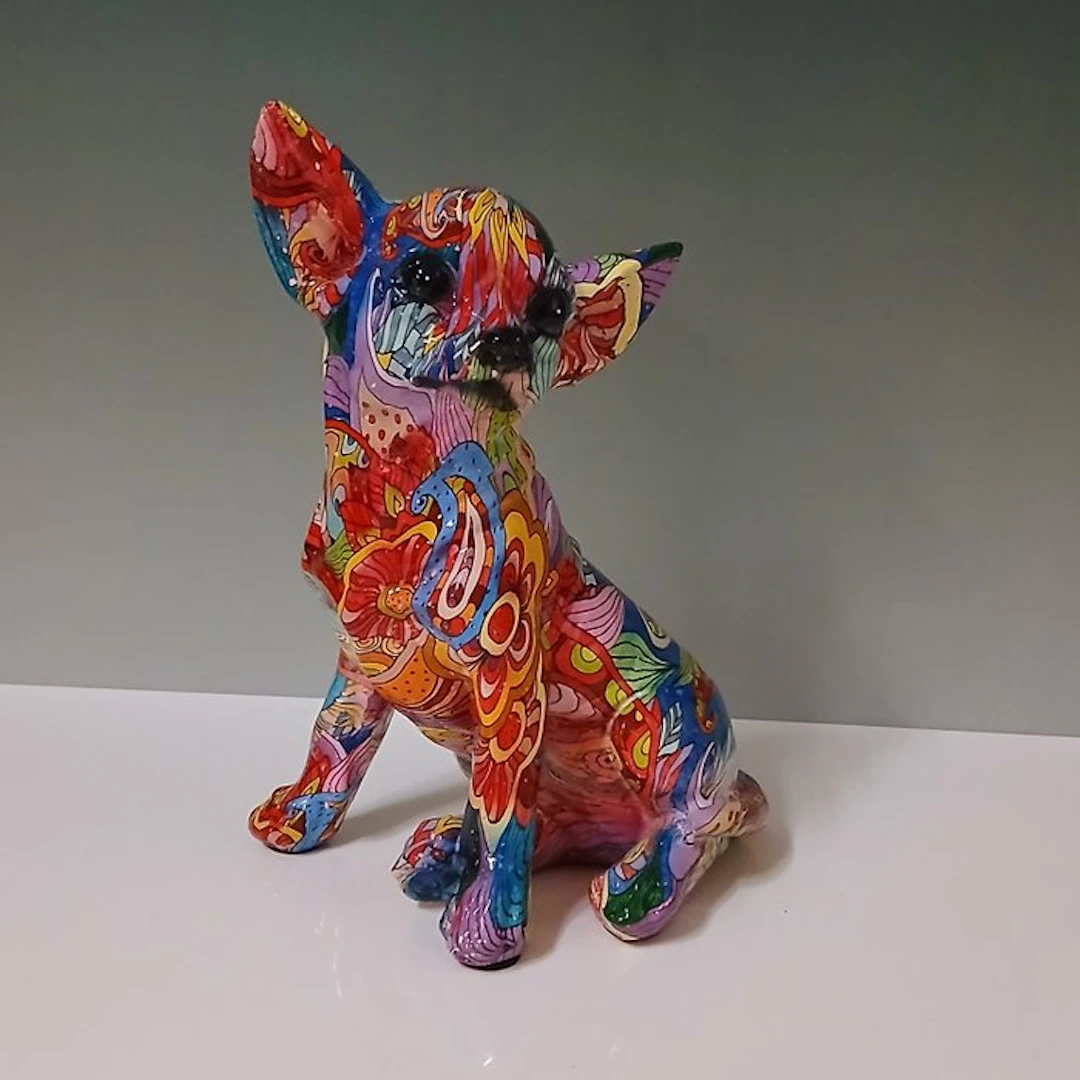 Sculpture, Chihuahua Pop Art - 20 cm - Resin