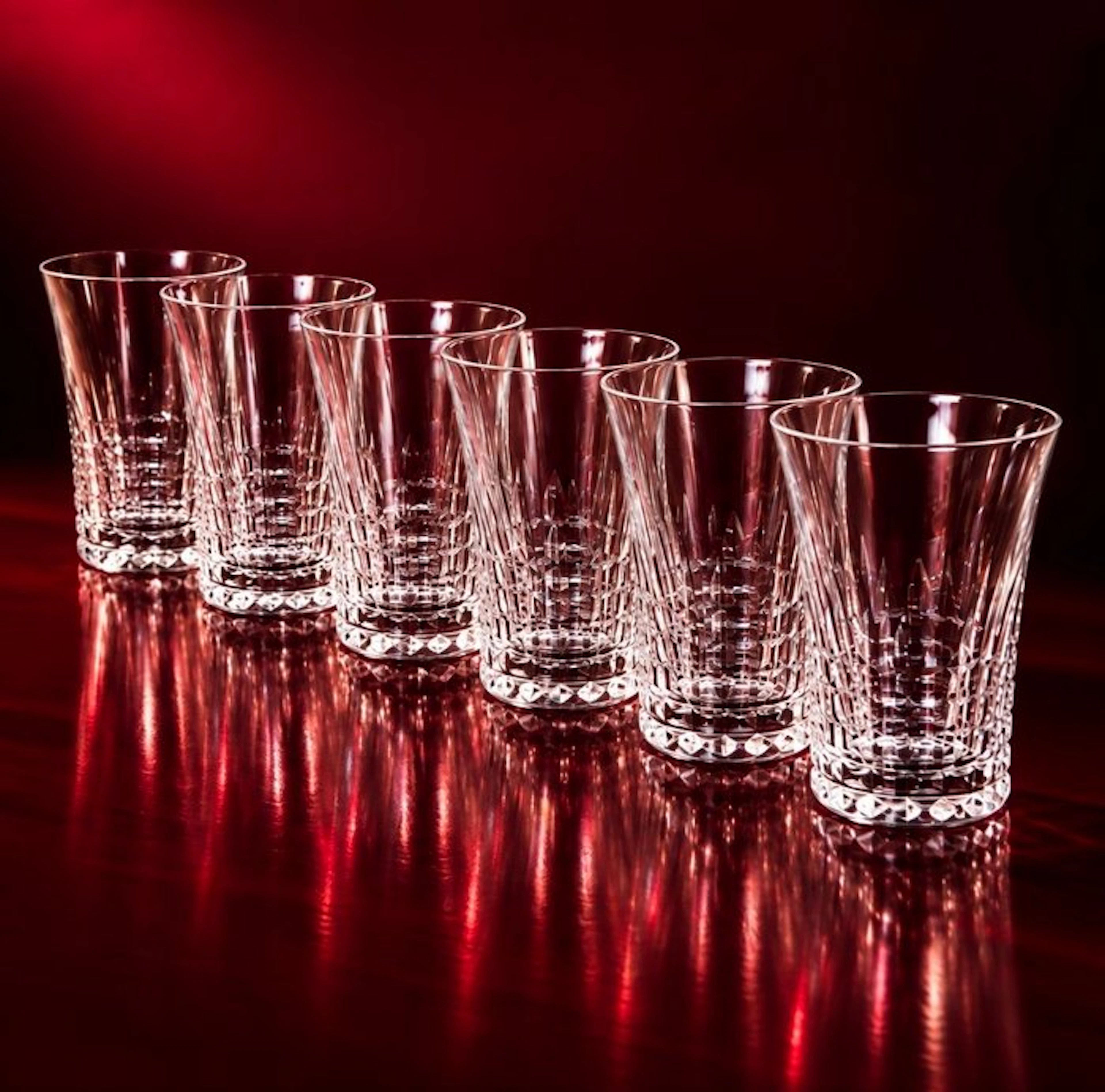 Val Saint Lambert - Drinking glass (6) - Mery Esneux - faceted crystal