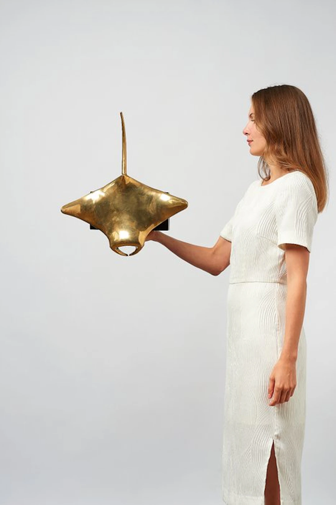 Sculpture, Sculpture of Manta Ray - 27 cm - Bronze