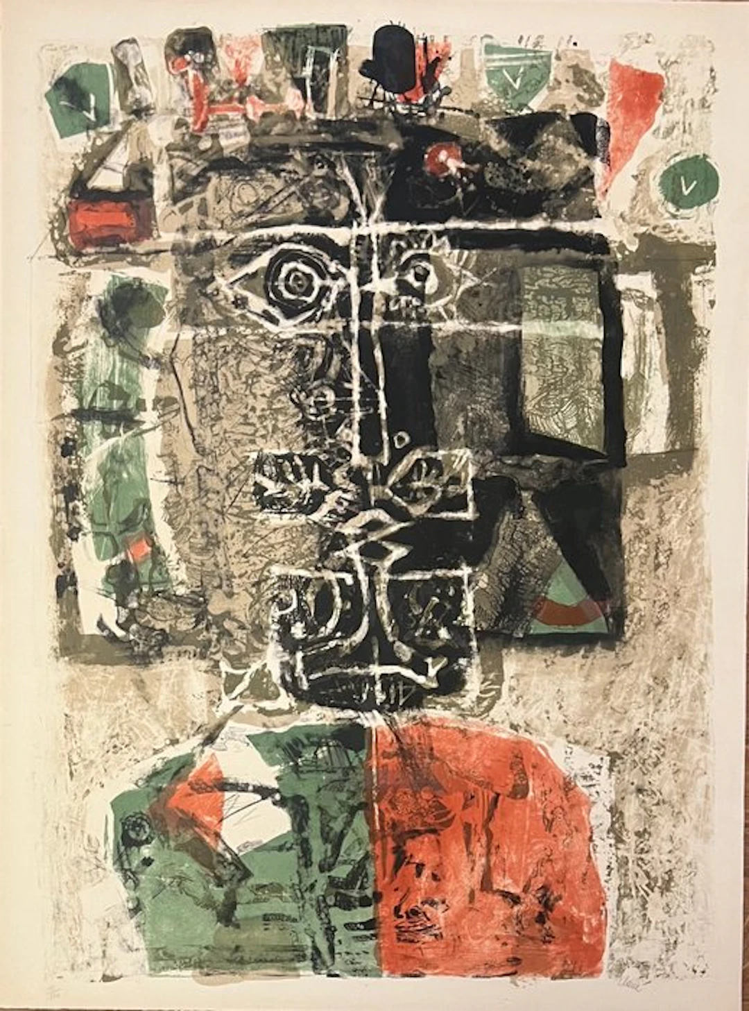 Antoni Clavé (1913-2005) - Lithographie ancienne : Le roi vert et rouge, 1957