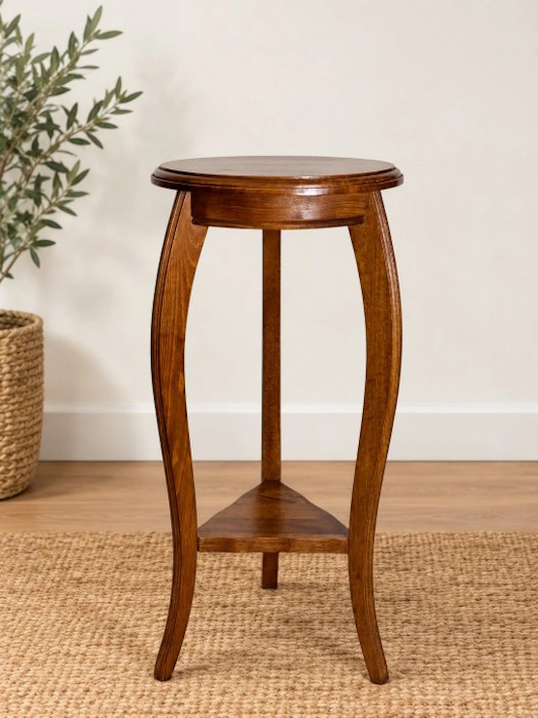 Gueridon - Antique Louis XV-style solid-wood tripod stand...
