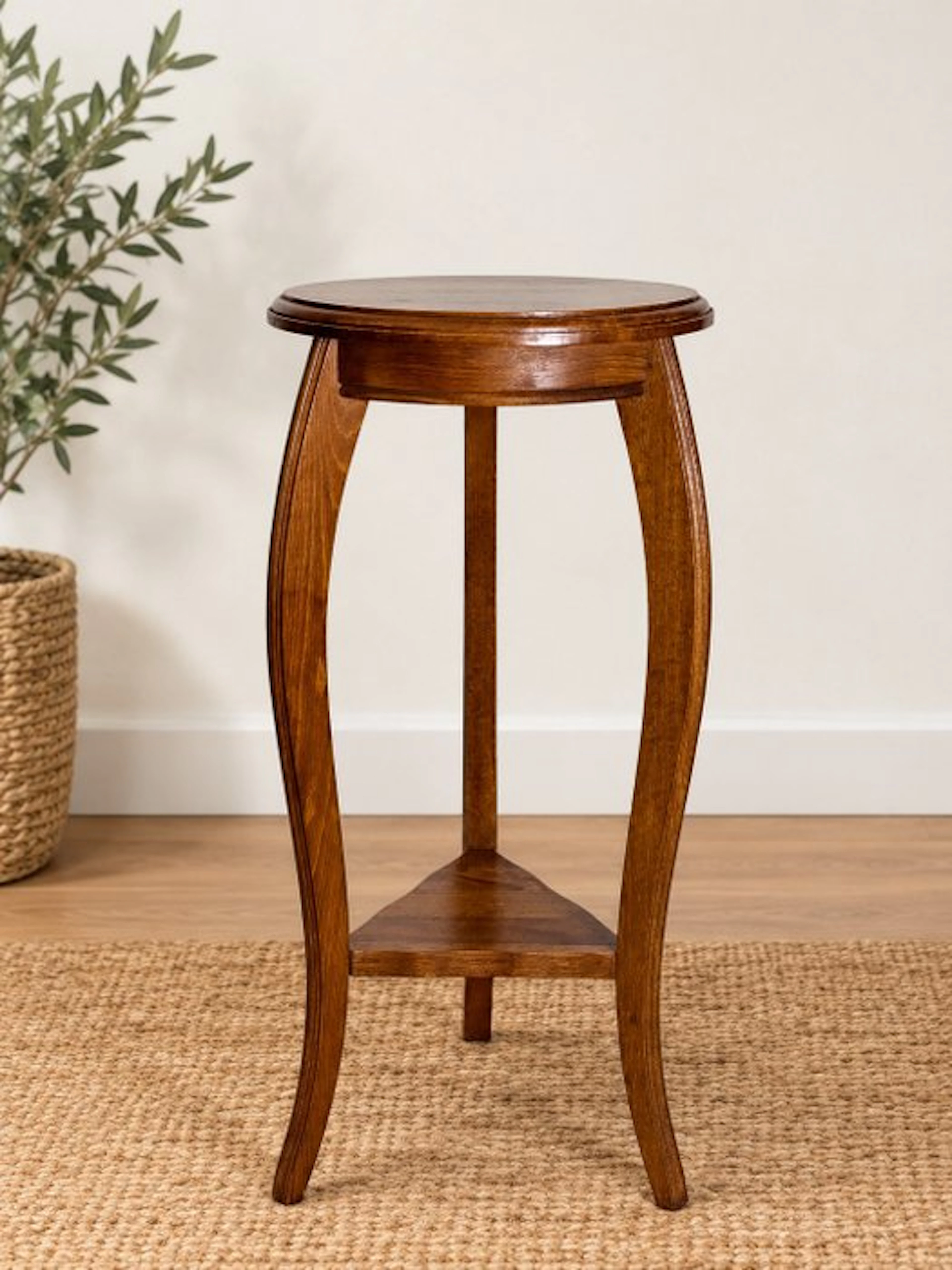 Gueridon - Antique Louis XV-style solid-wood tripod stand...