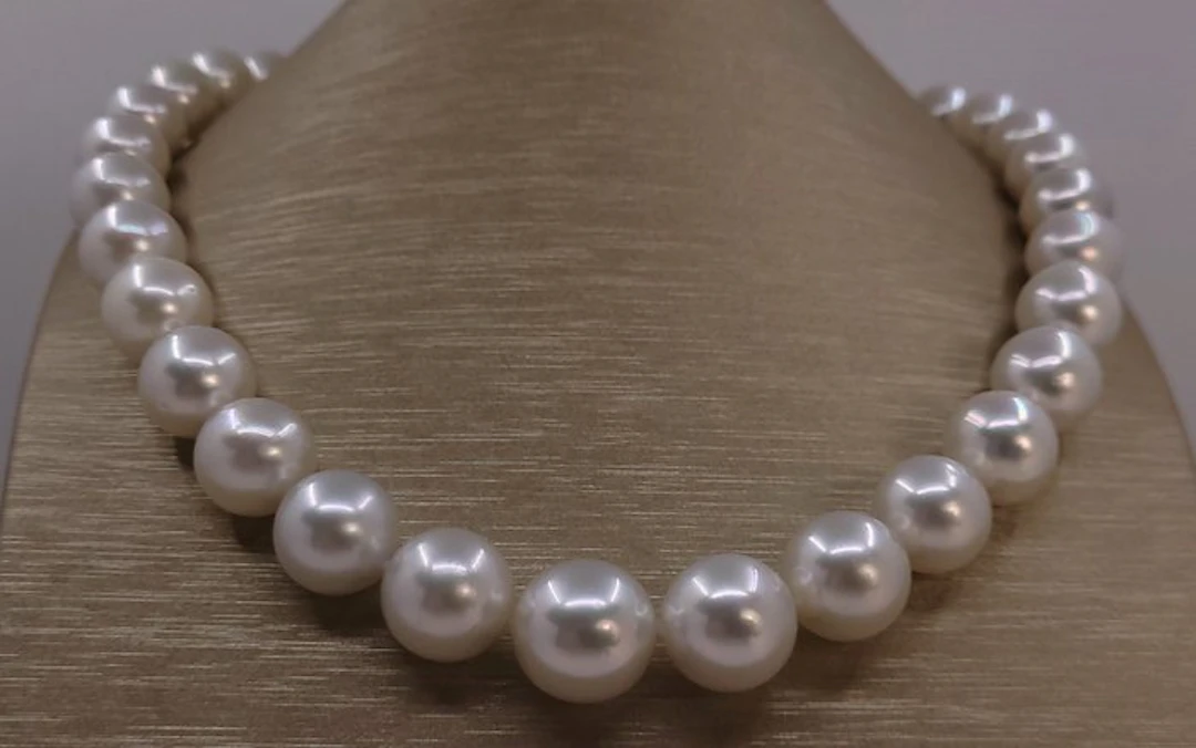 Necklace PSL Certified Round Australian South Sea Pearls - 12.0x14.4mm