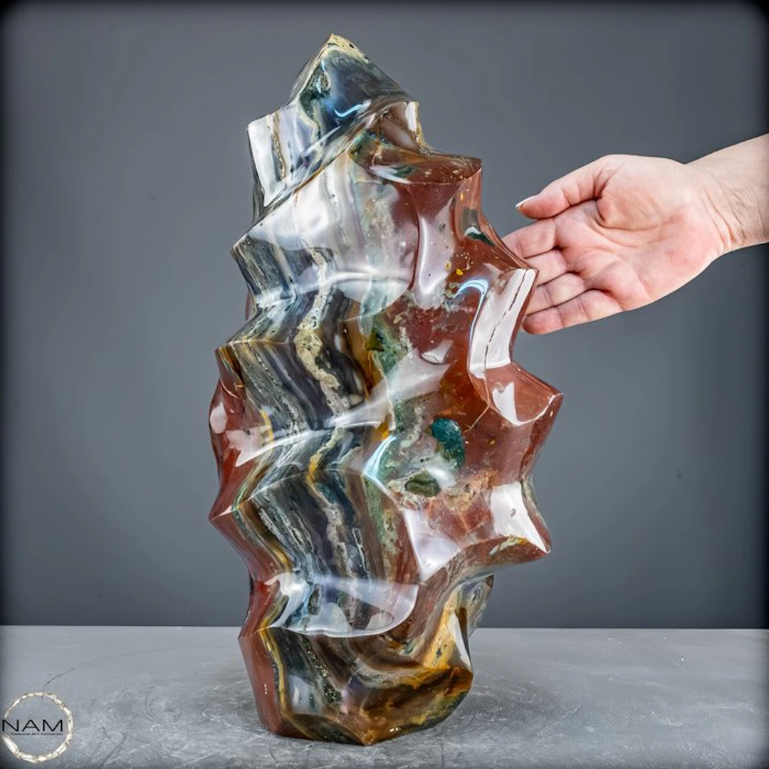 Massive 19 kg Ocean Jasper Flame – Expressive natural art...