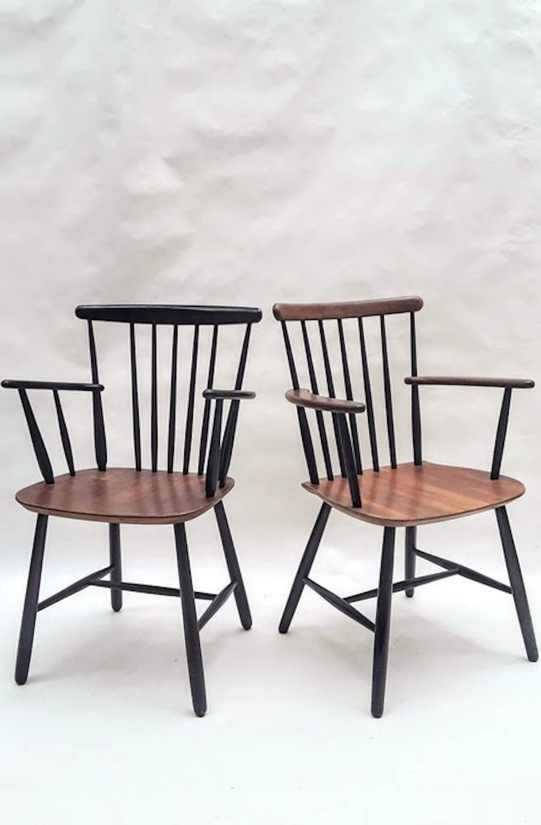 Farstrup - Poul Volther - Armchair (2) - Birch, Teak - Danish "Spindle" chairs