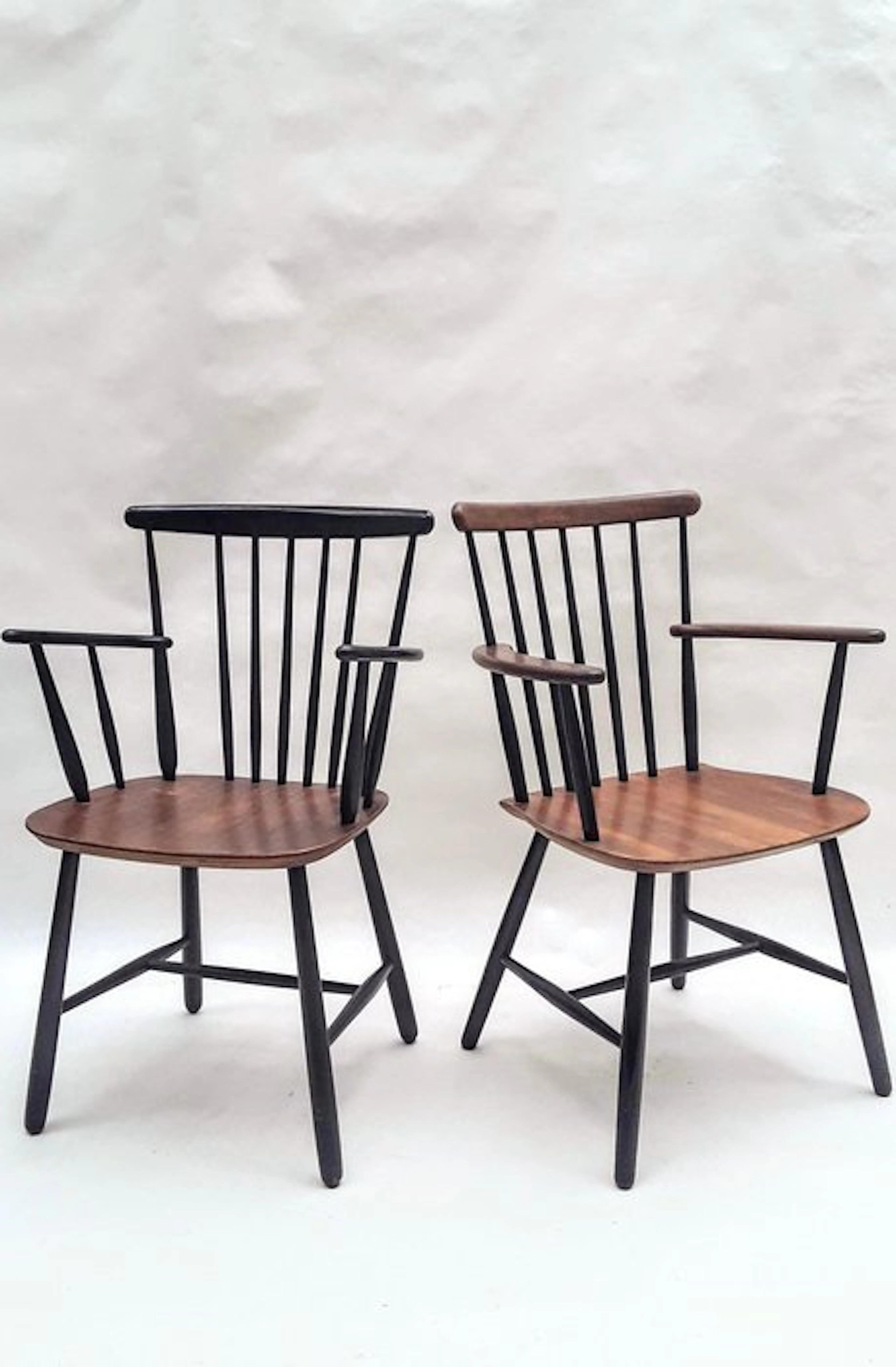 Farstrup - Poul Volther - Armchair (2) - Birch, Teak - Danish "Spindle" chairs
