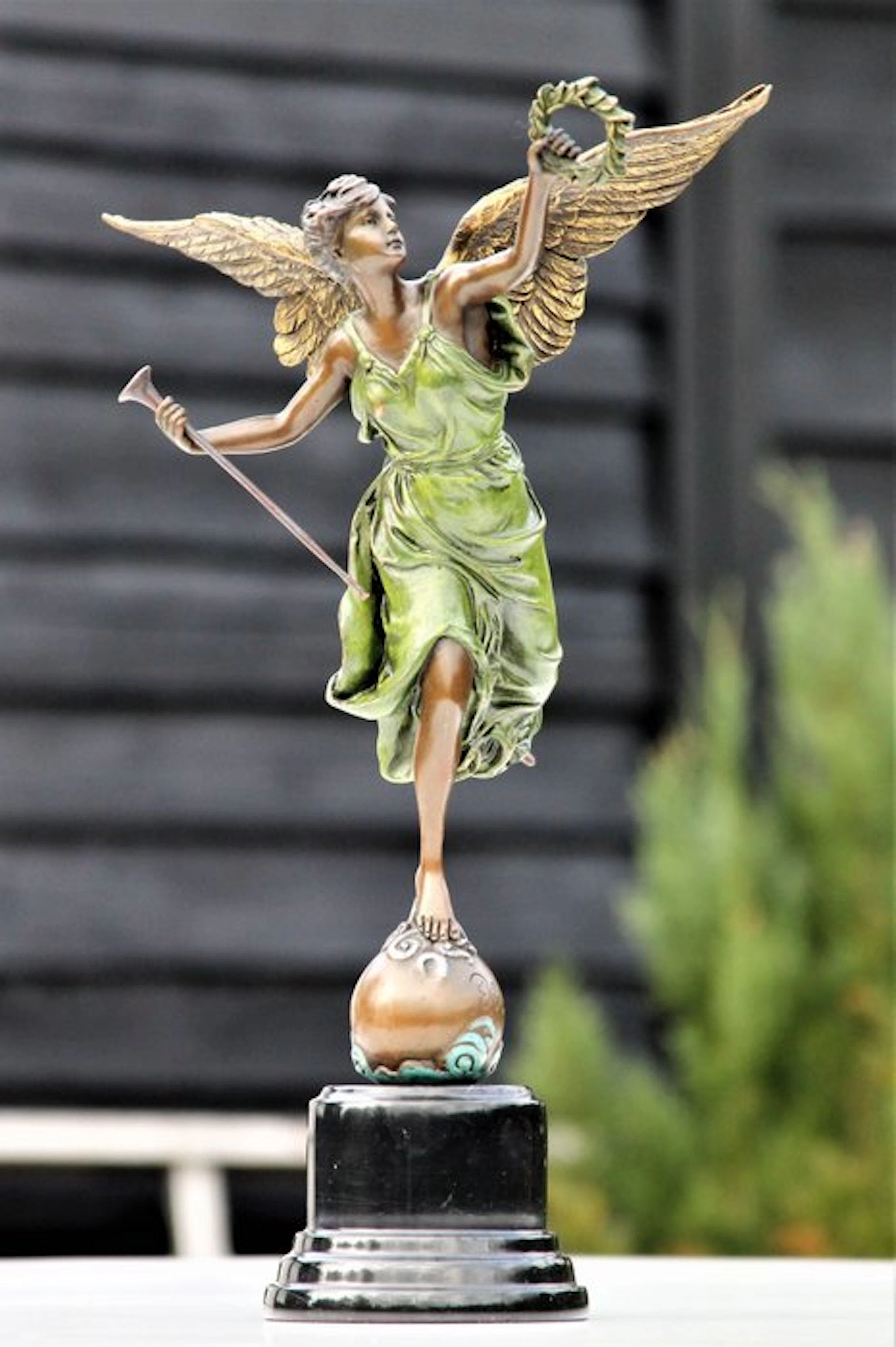 Statue, winged victory - 35 cm - bronze marble