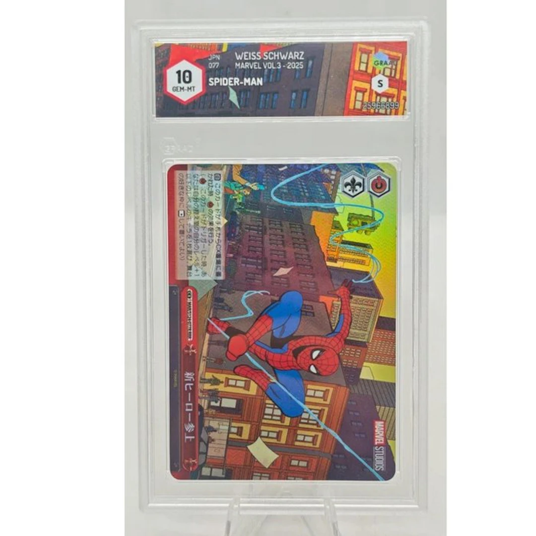 Spiderman Marvel - 1 Graded card - Weiß Schwarz Full art - Graad 10