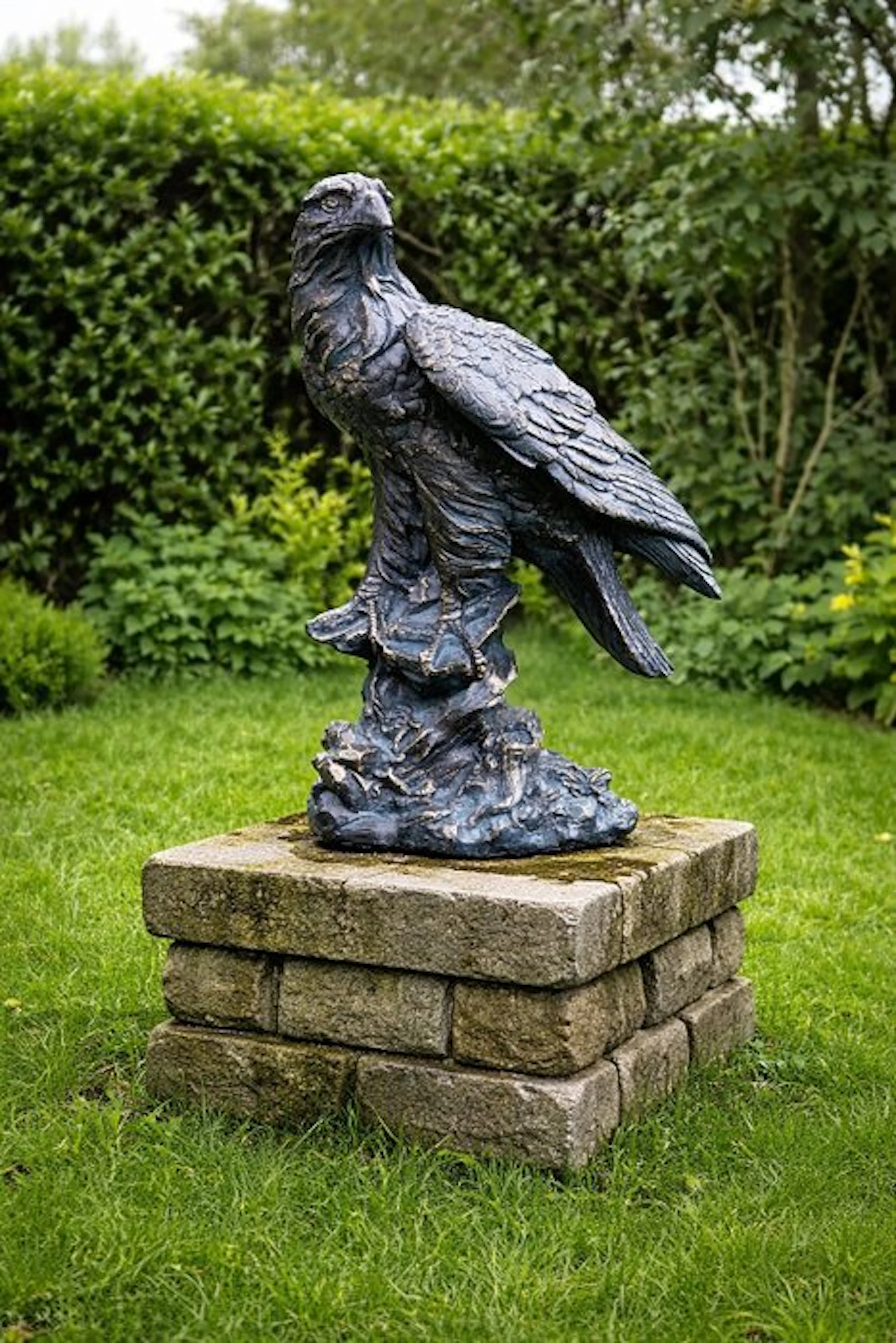 Sculpture, XXL fraaie verweerde brons look adelaar - 58 cm - mgo resin