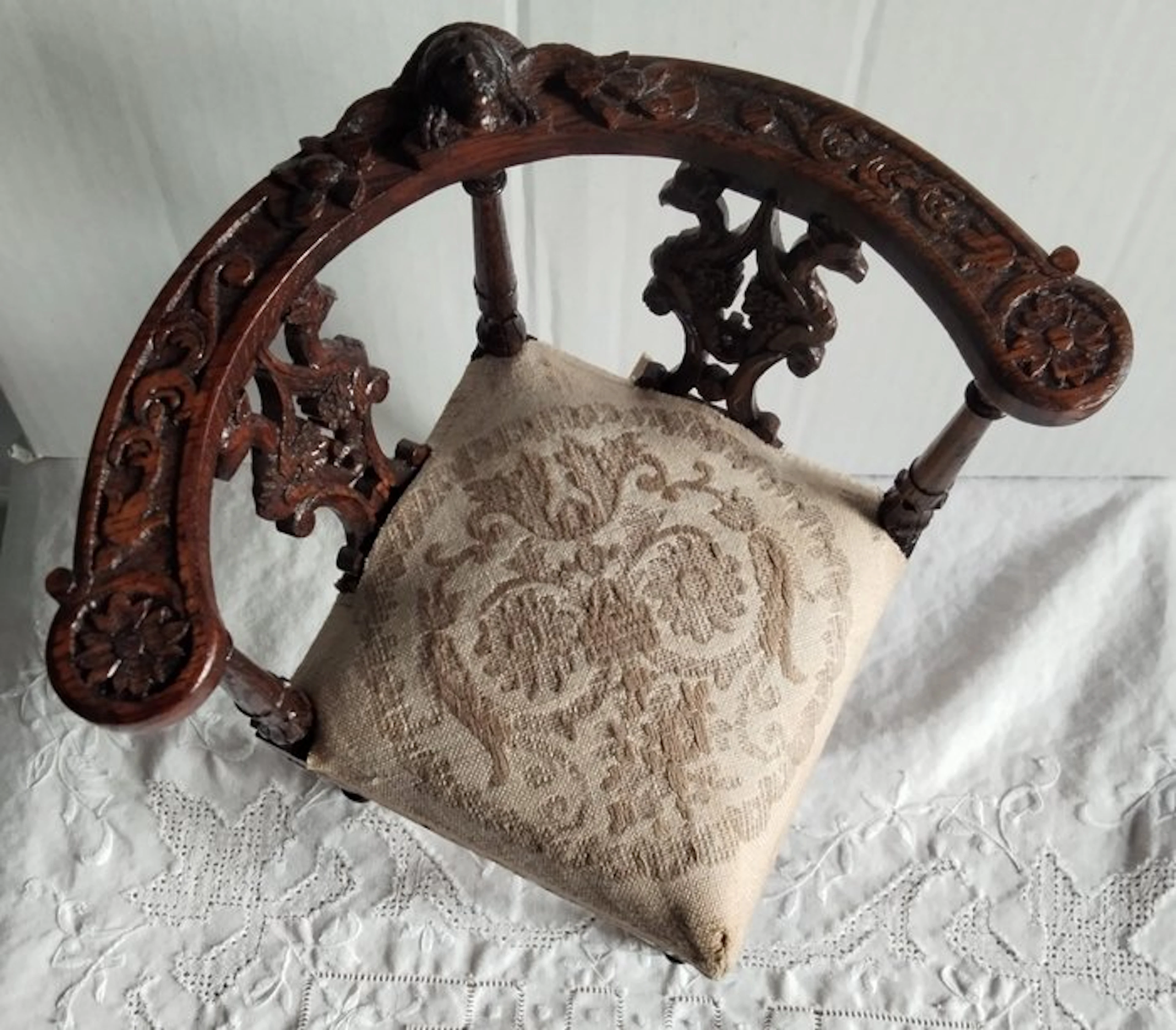 Handgemaakt - Dollhouse Hoekstoel - 1900-1910 - Belgium