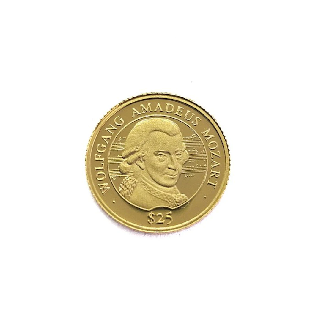 Liberia. 25 Dollars 2000 W.A. Mozart